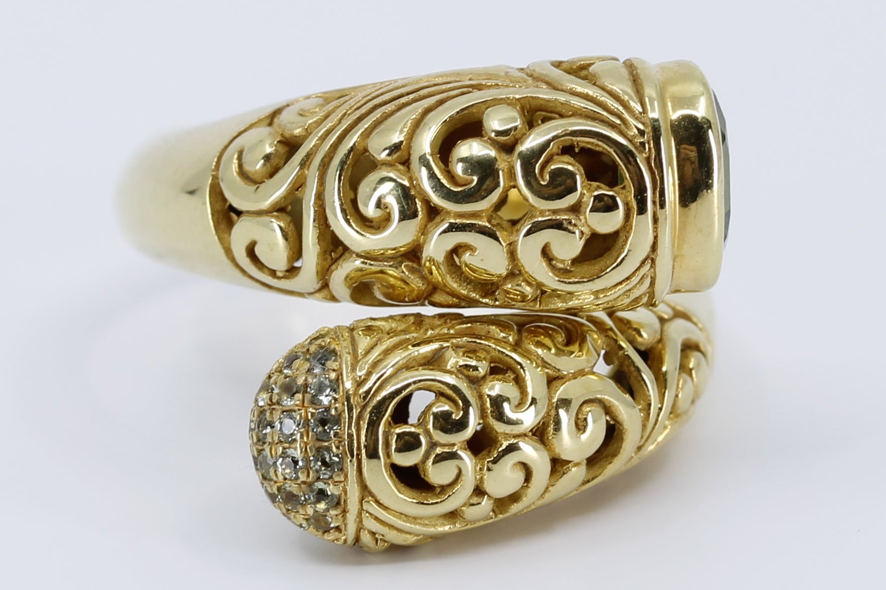 ALBA 18K Gold Vermeil Peridot Bypass Ring