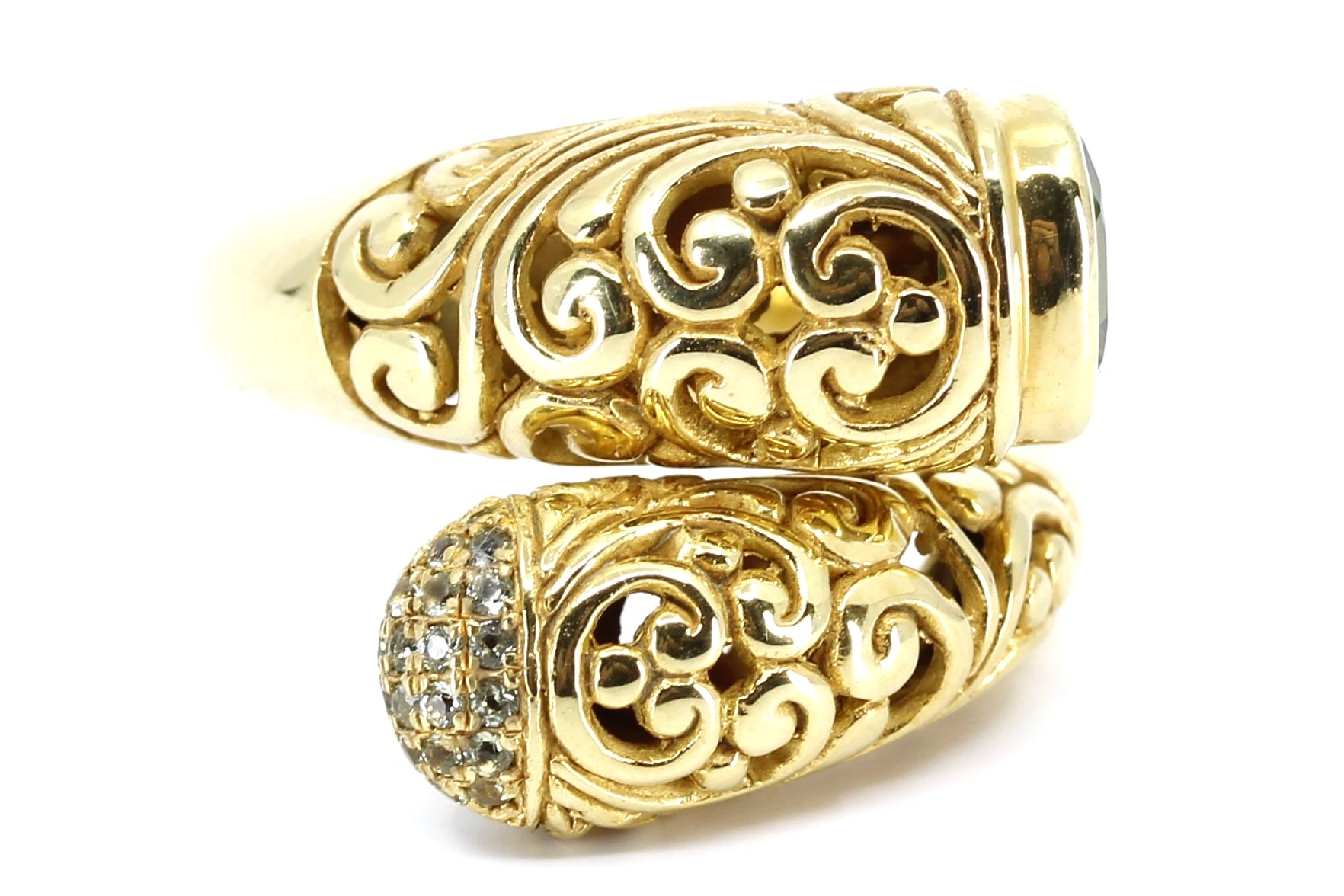 ALBA 18K Gold Vermeil Peridot Bypass Ring