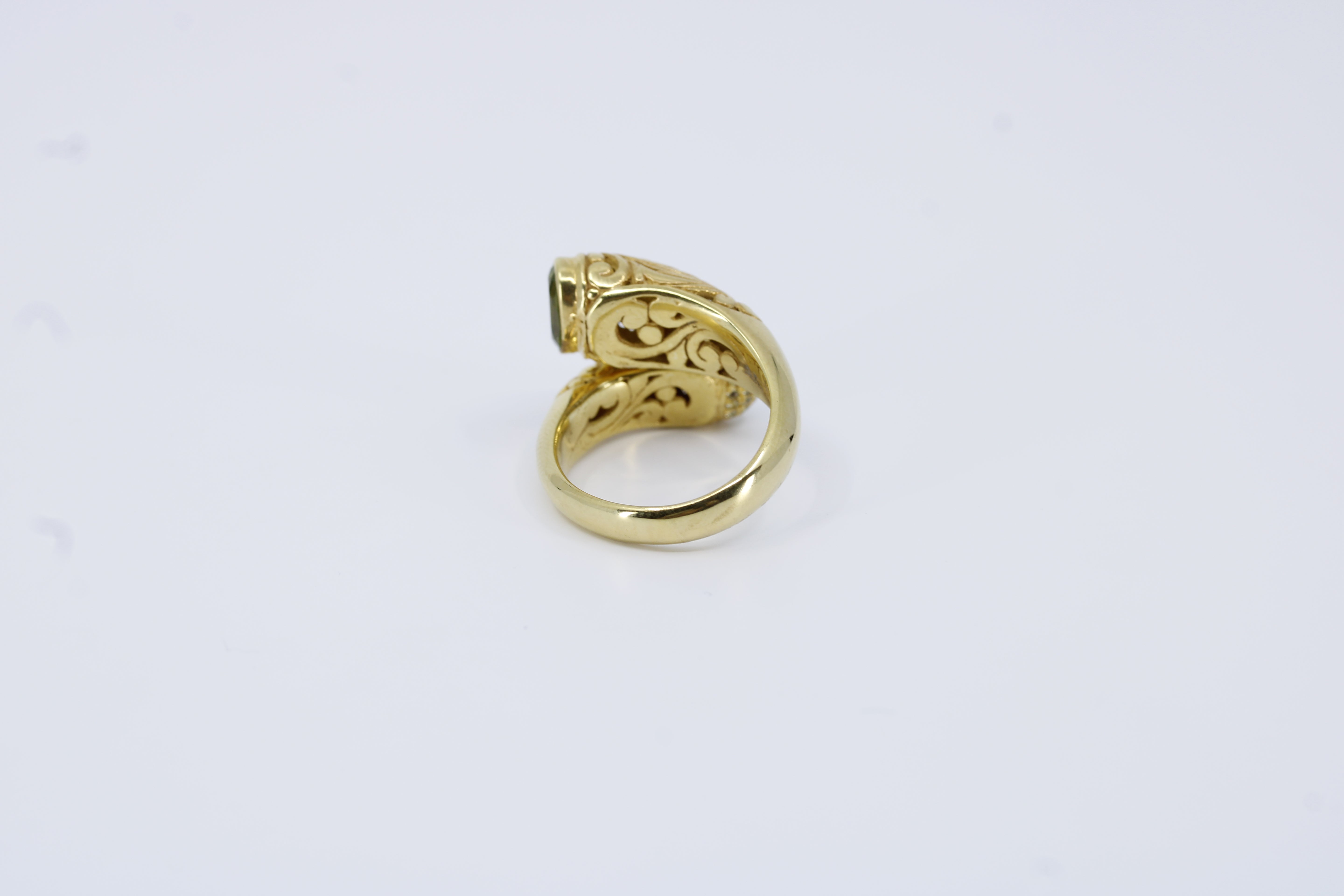 Casa Bali 18K Gold Vermeil Peridot Bypass Ring