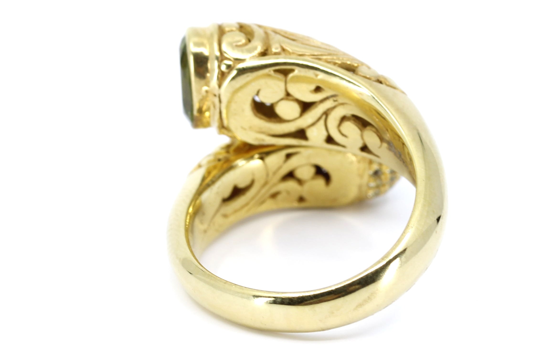 ALBA 18K Gold Vermeil Peridot Bypass Ring