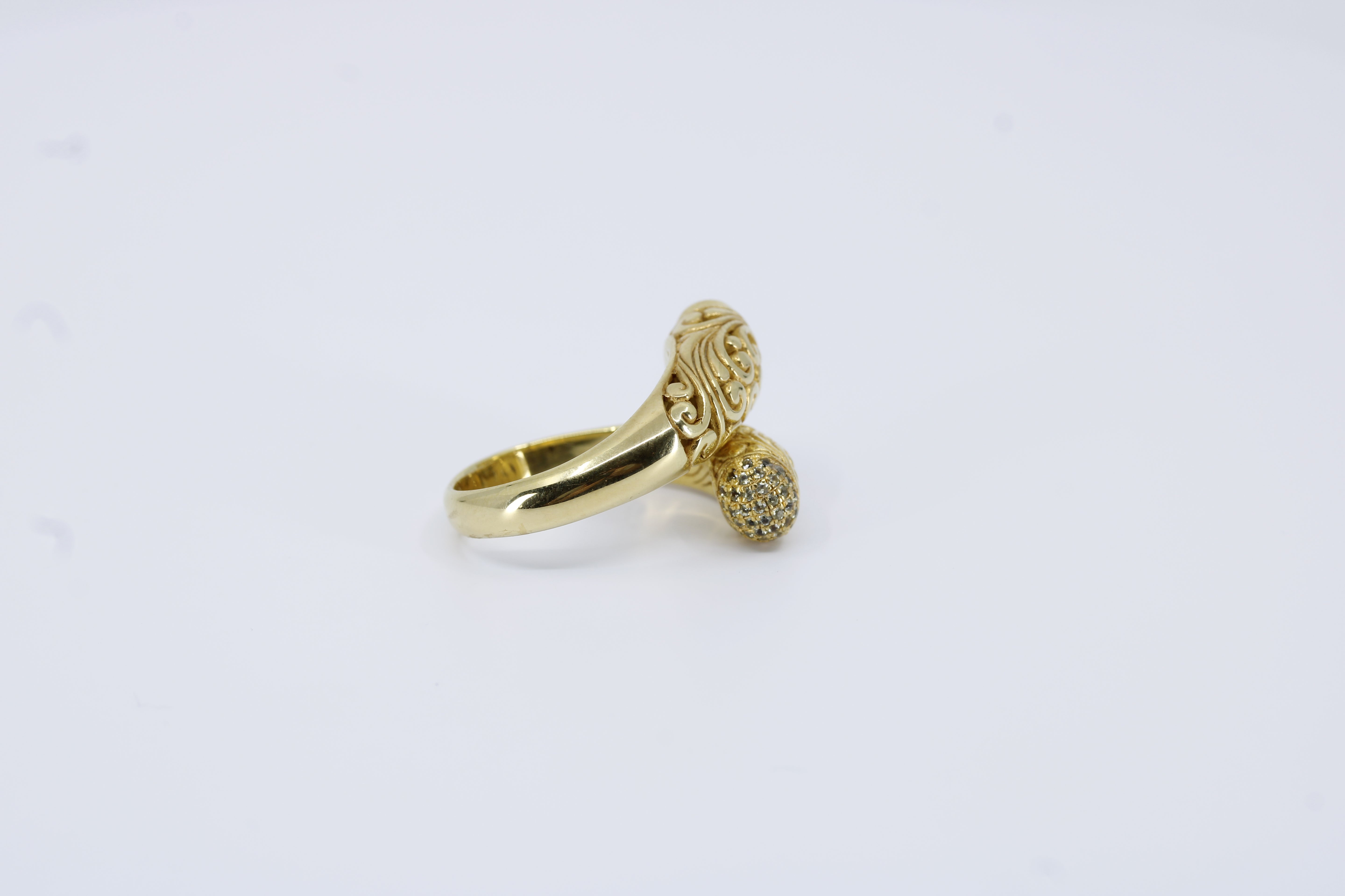 Casa Bali 18K Gold Vermeil Peridot Bypass Ring