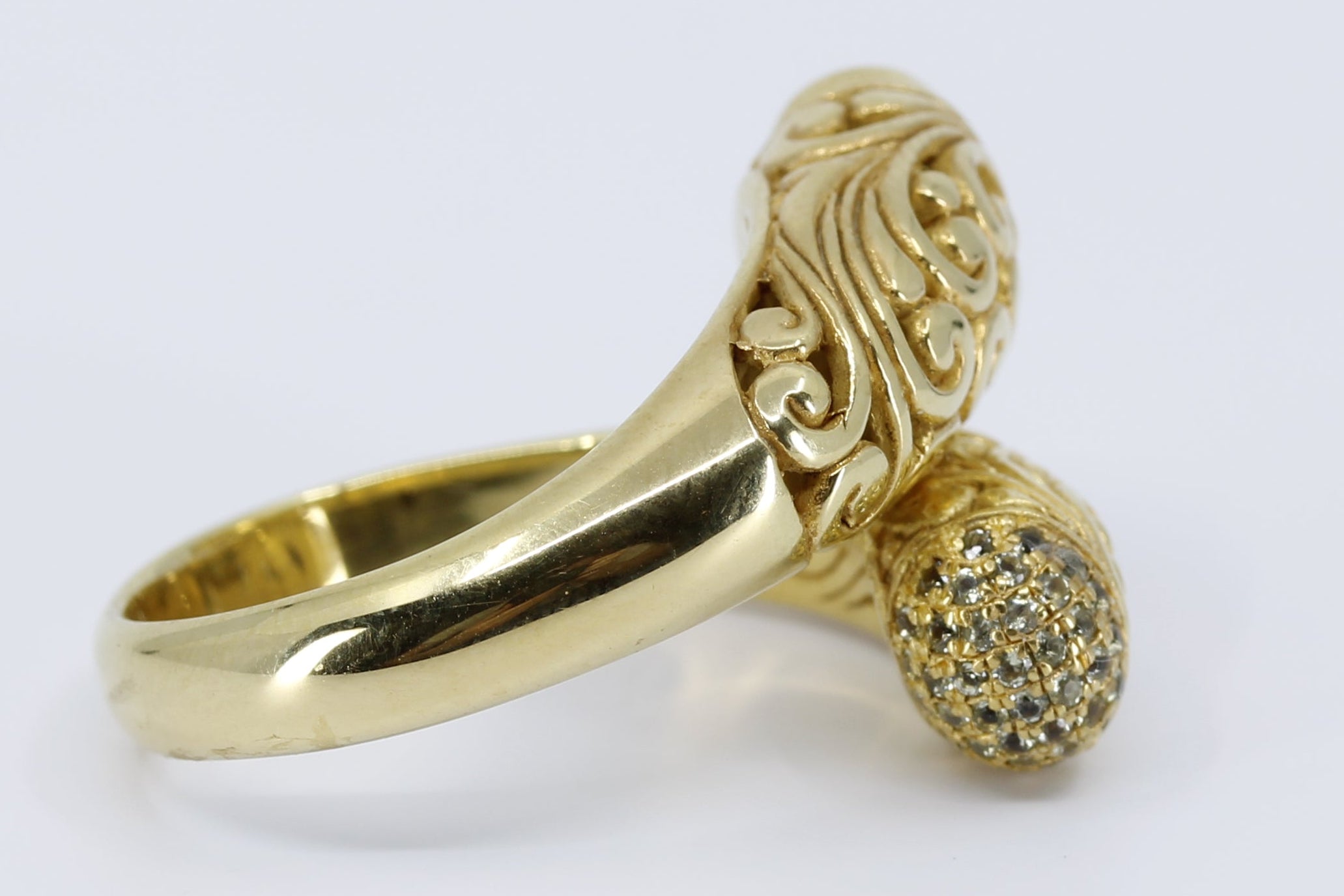 ALBA 18K Gold Vermeil Peridot Bypass Ring