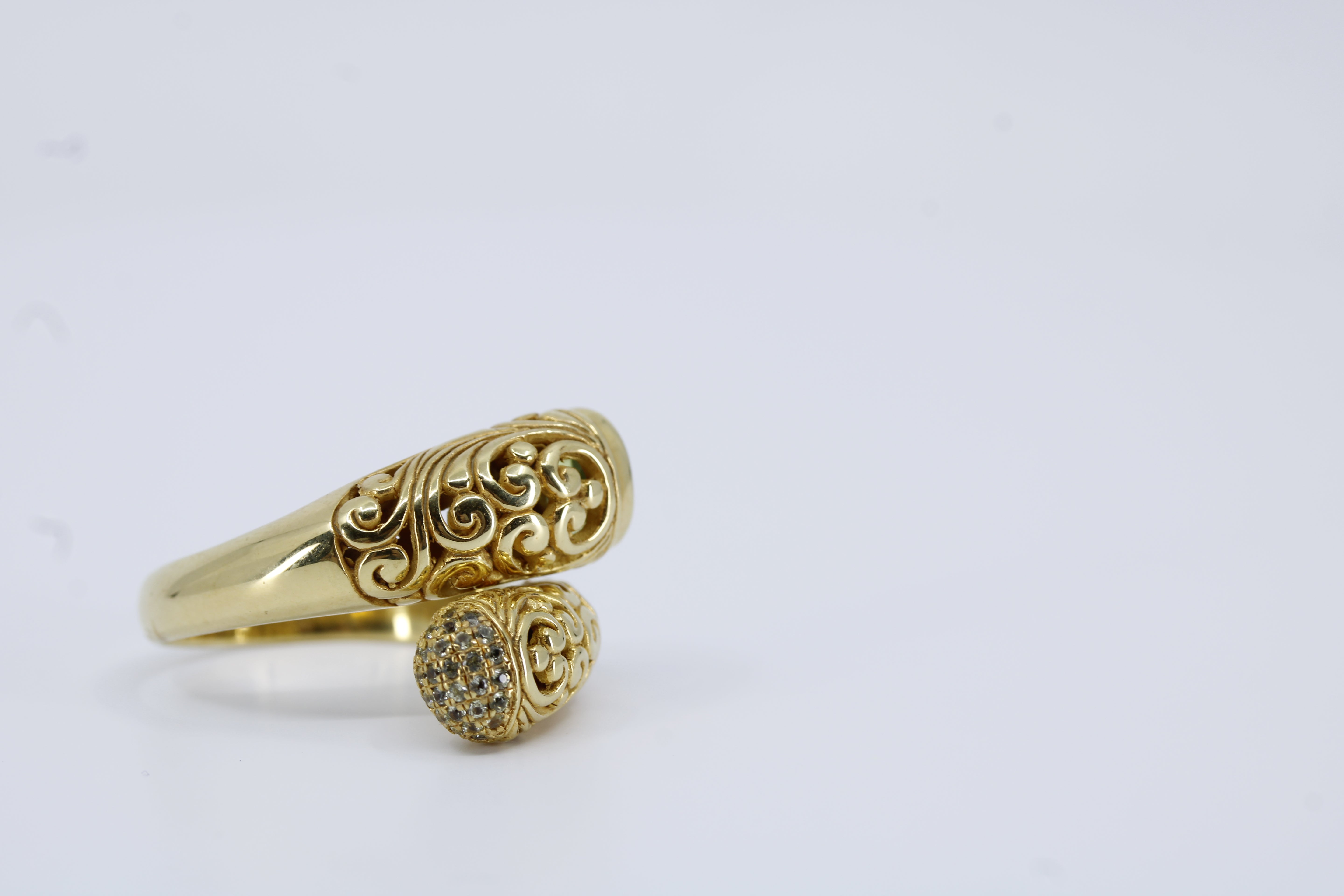 Casa Bali 18K Gold Vermeil Peridot Bypass Ring