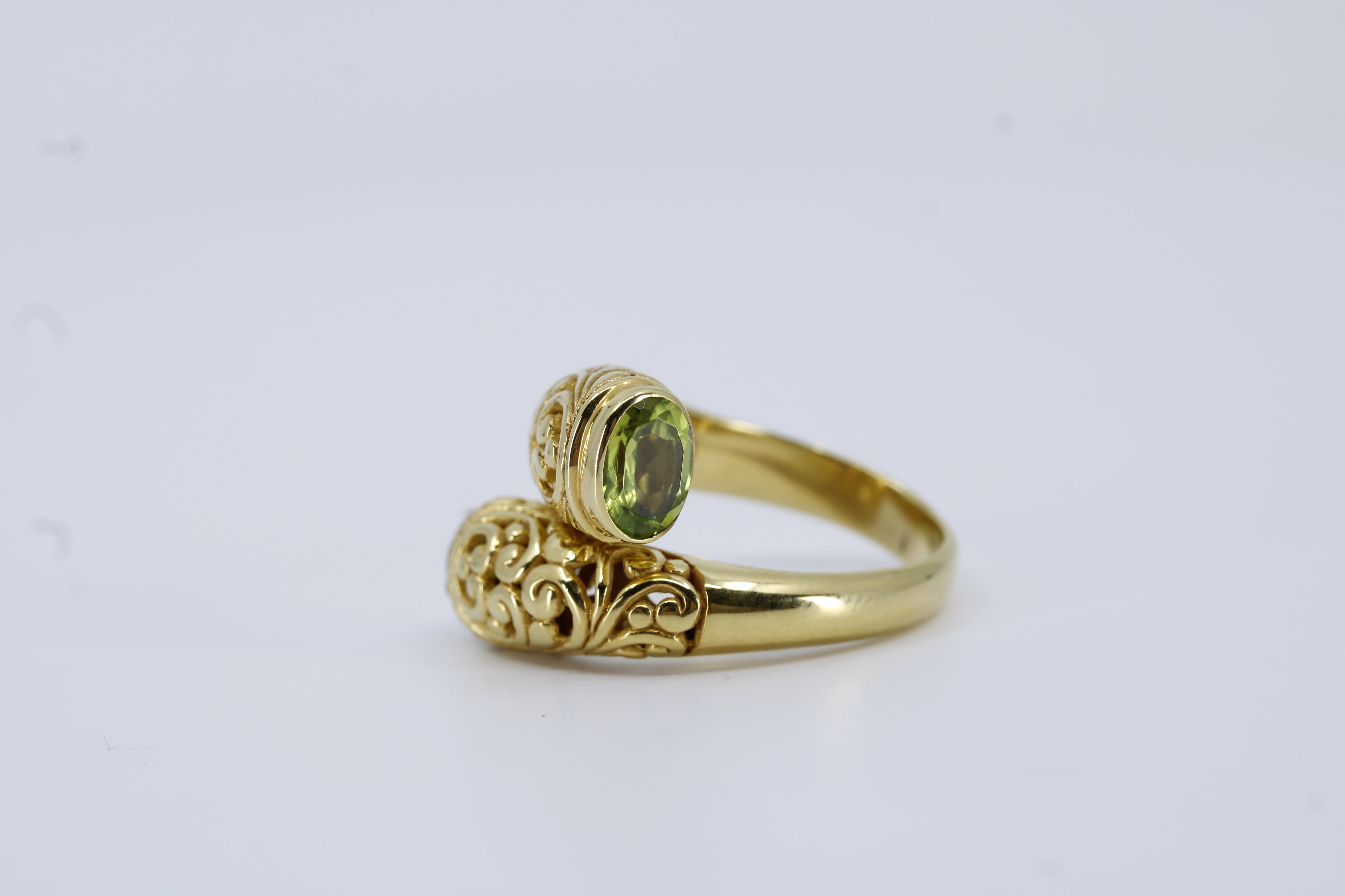 Casa Bali 18K Gold Vermeil Peridot Bypass Ring