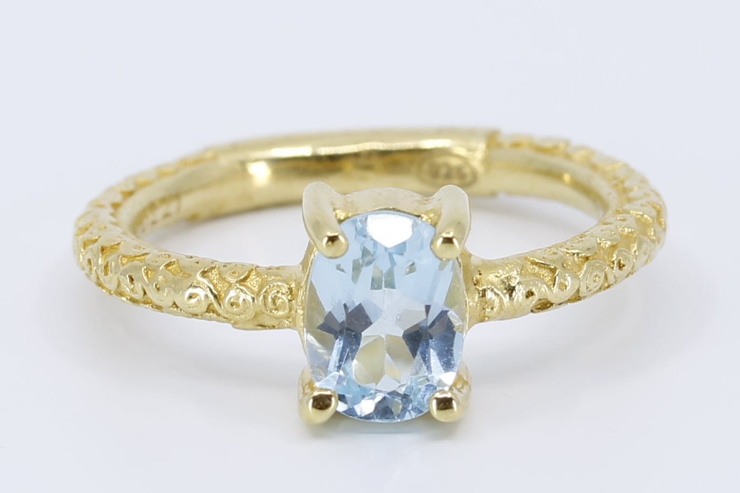 AURORA Solitaire Ring with Blue Topaz