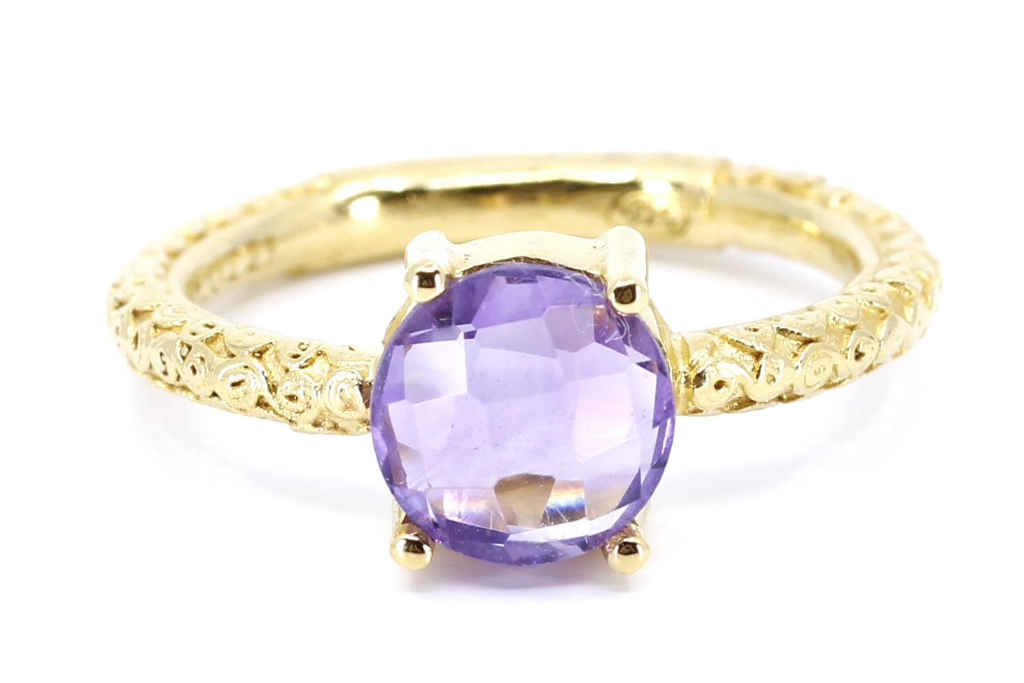 AURORA Classic Solitaire Ring with Amethyst