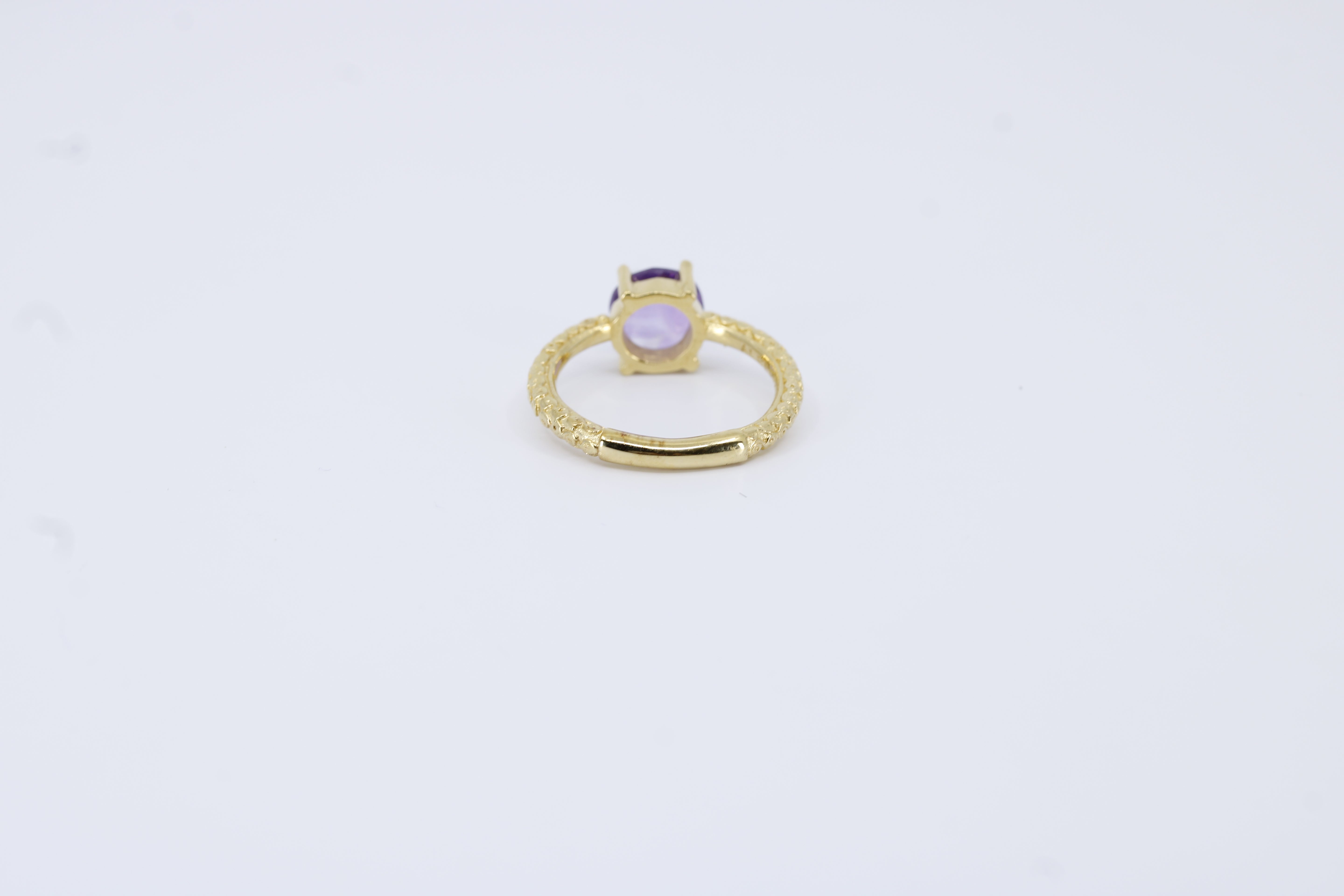 Il Gattopardo Classic Solitaire Ring with Amethyst