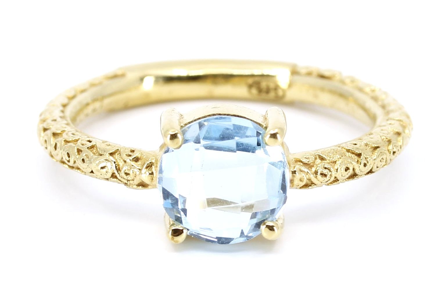 AURORA Classic Solitaire Ring with Blue Topaz