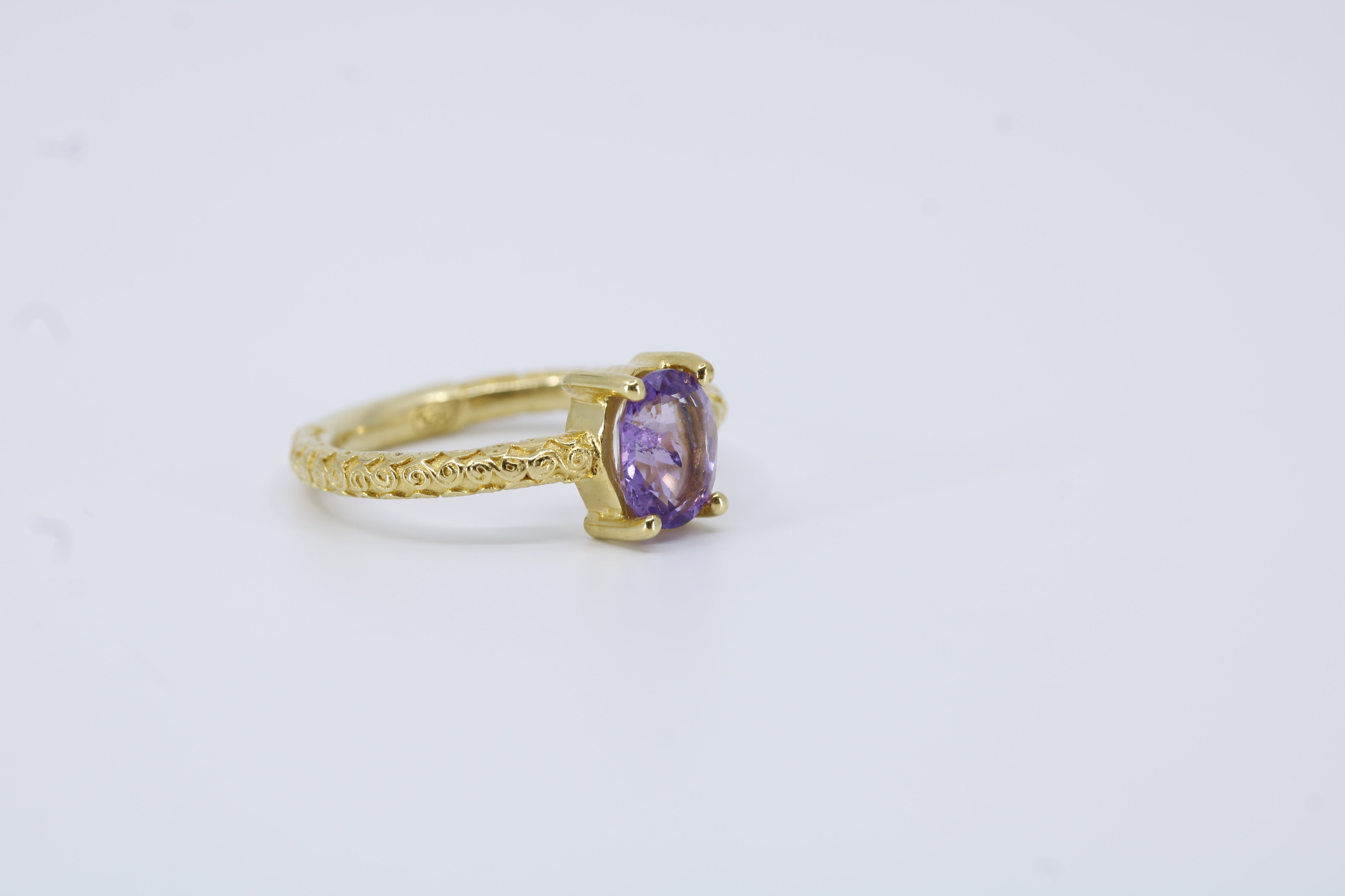 Il Gattopardo Solitaire Ring with Amethyst