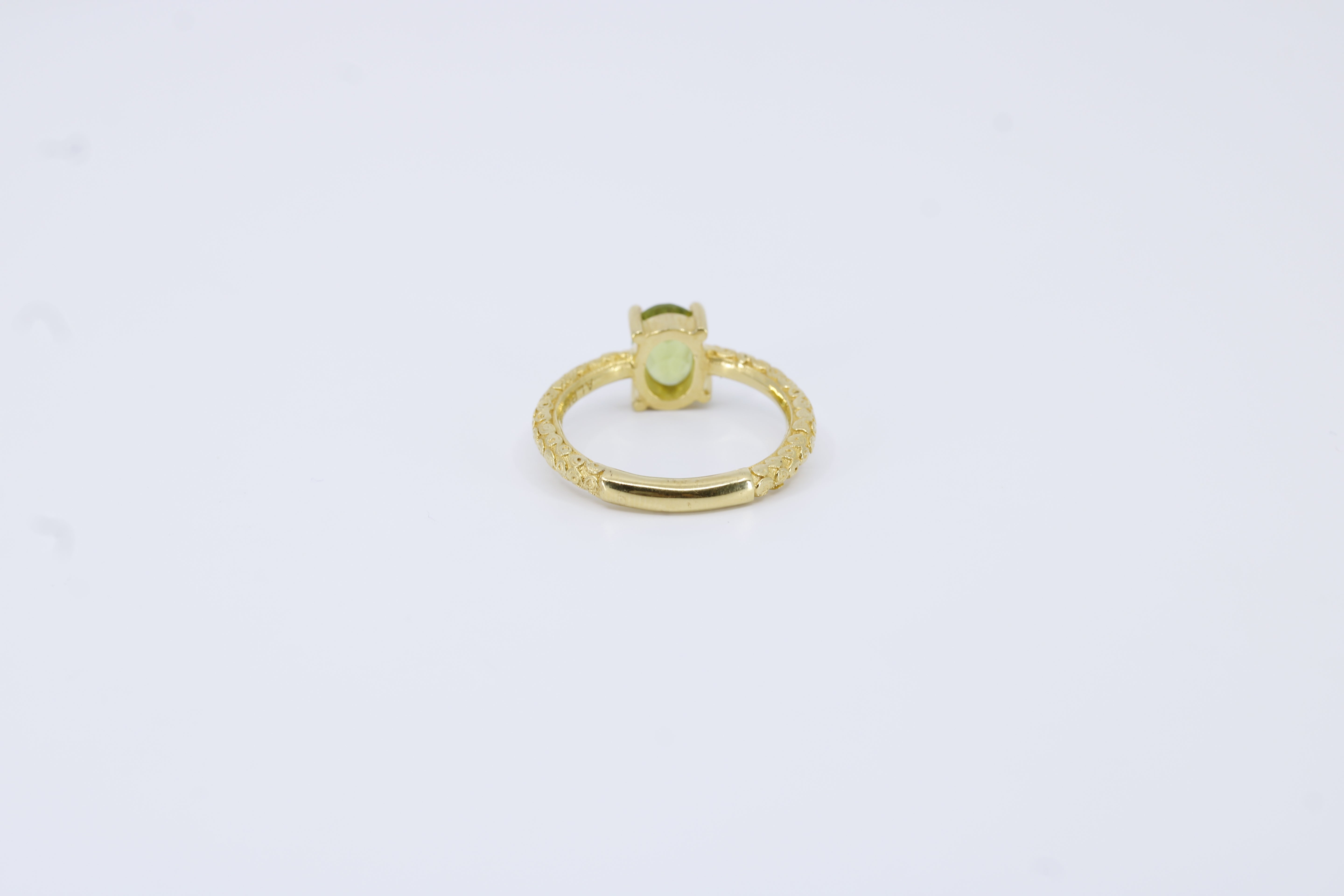 Il Gattopardo Solitaire Ring with Green Amethyst
