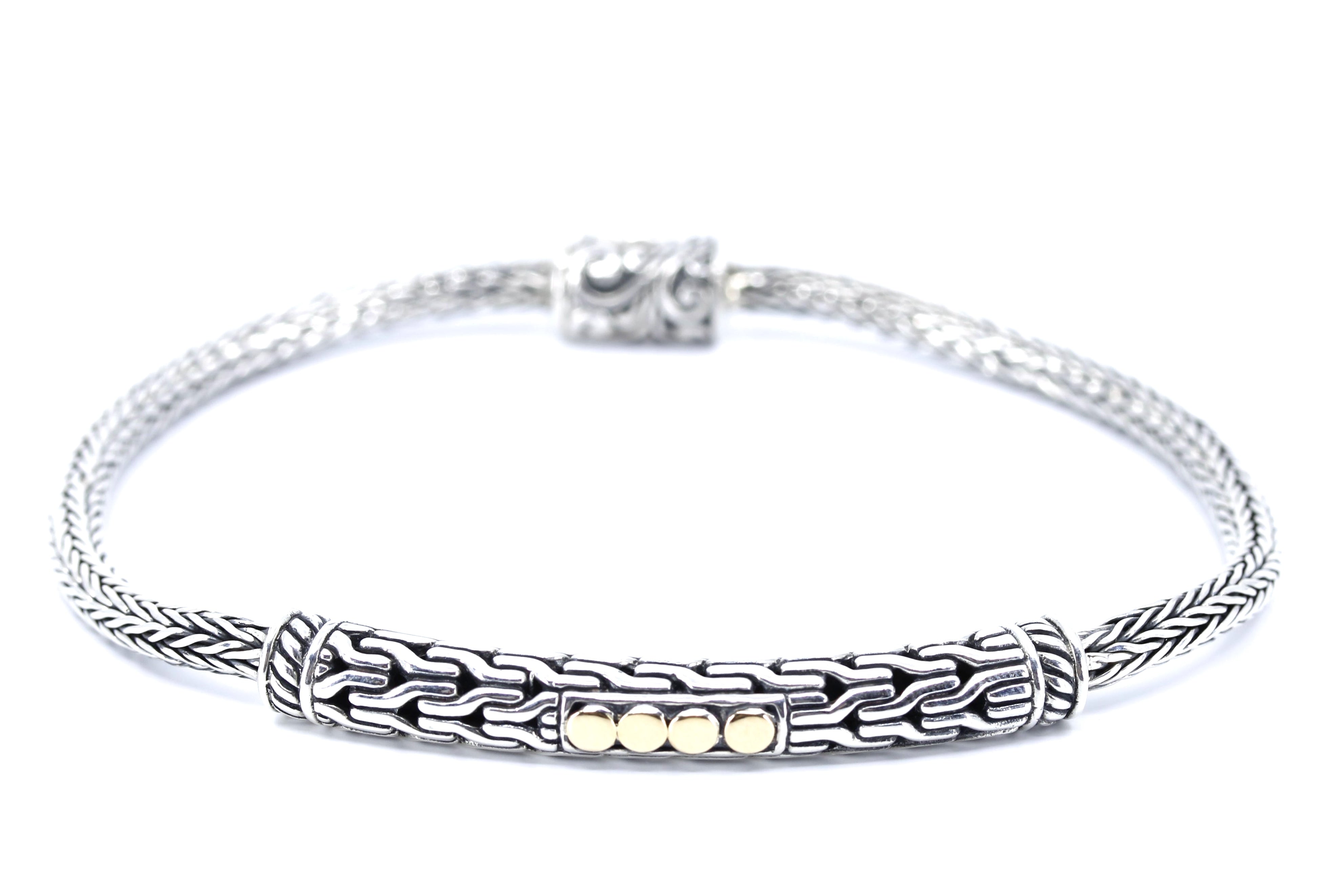 SREYA Woven Station Bracelet with 18K Gold Detail