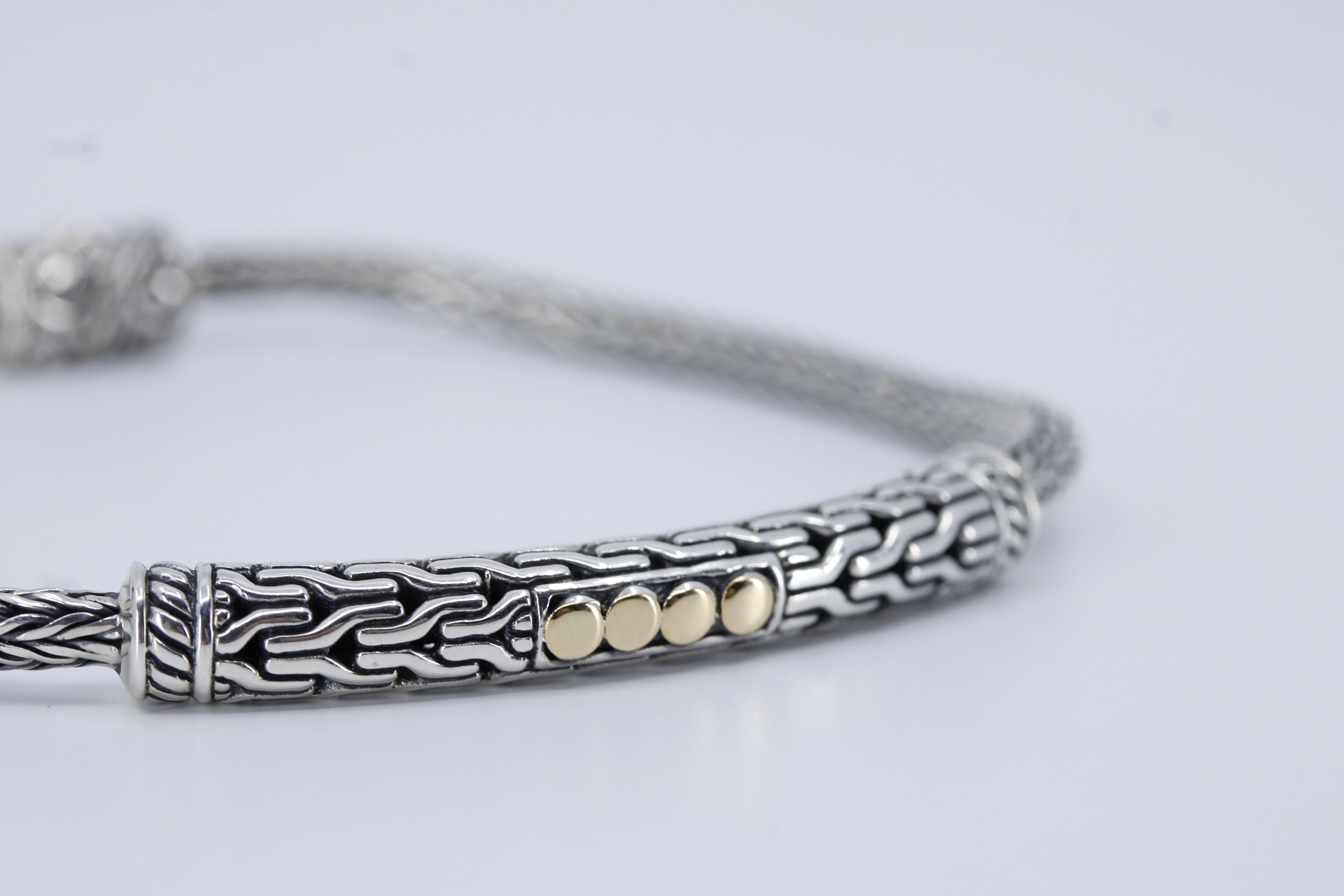 SREYA Woven Station Bracelet with 18K Gold Detail