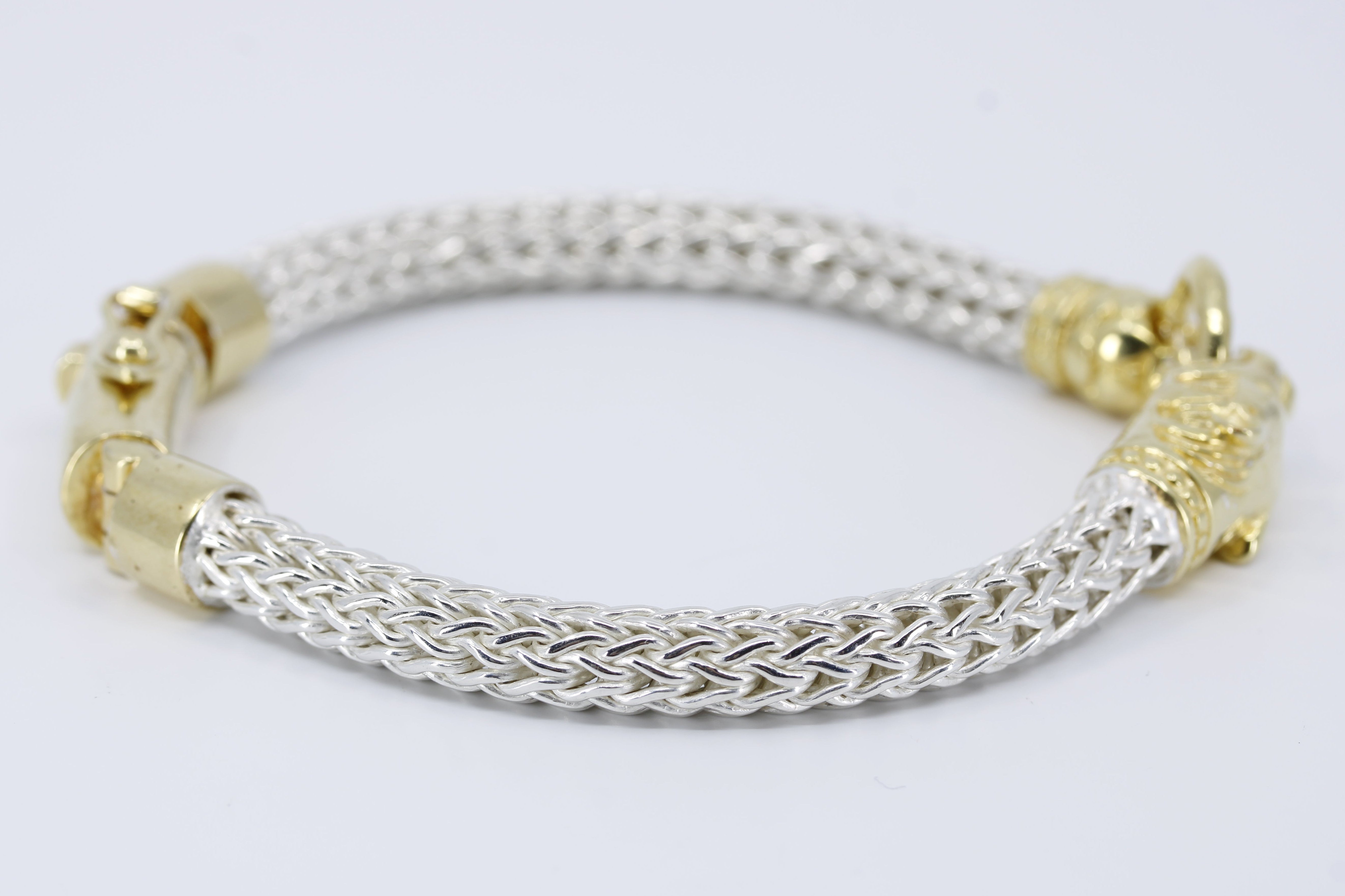 SREYA Panther Head Woven Chain Bracelet