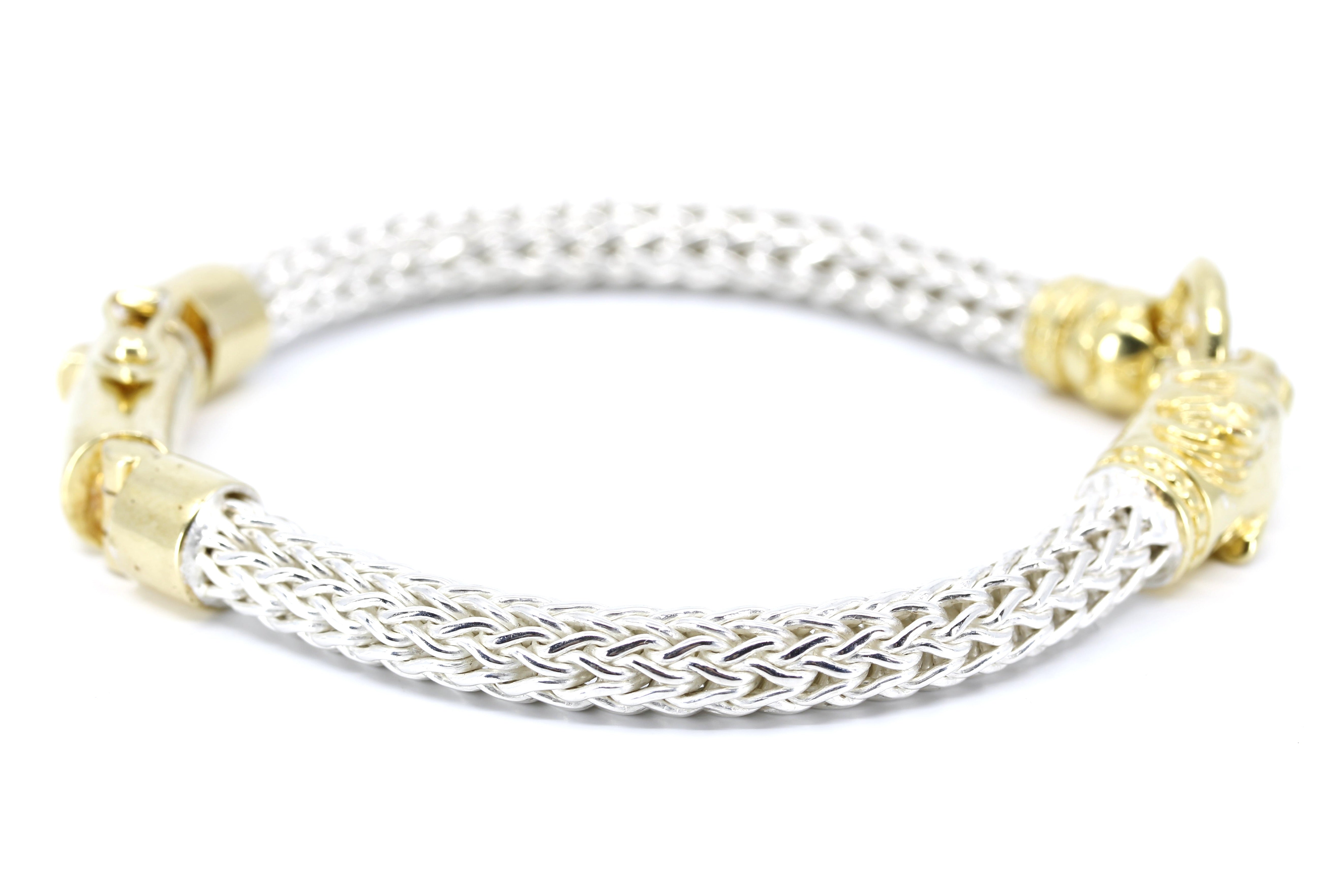 SREYA Panther Head Woven Chain Bracelet