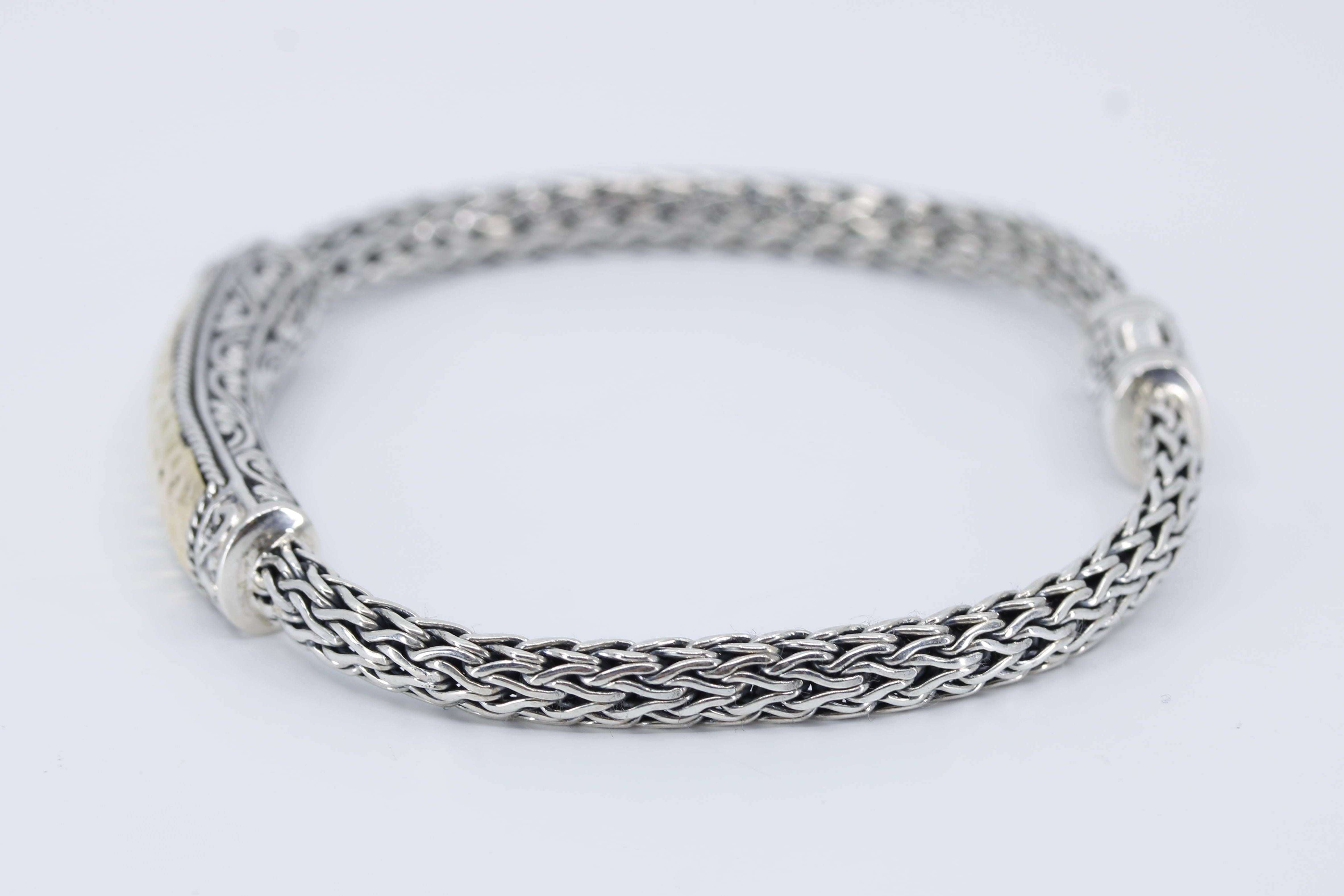 SREYA Hammered Station Bracelet with 18K Gold