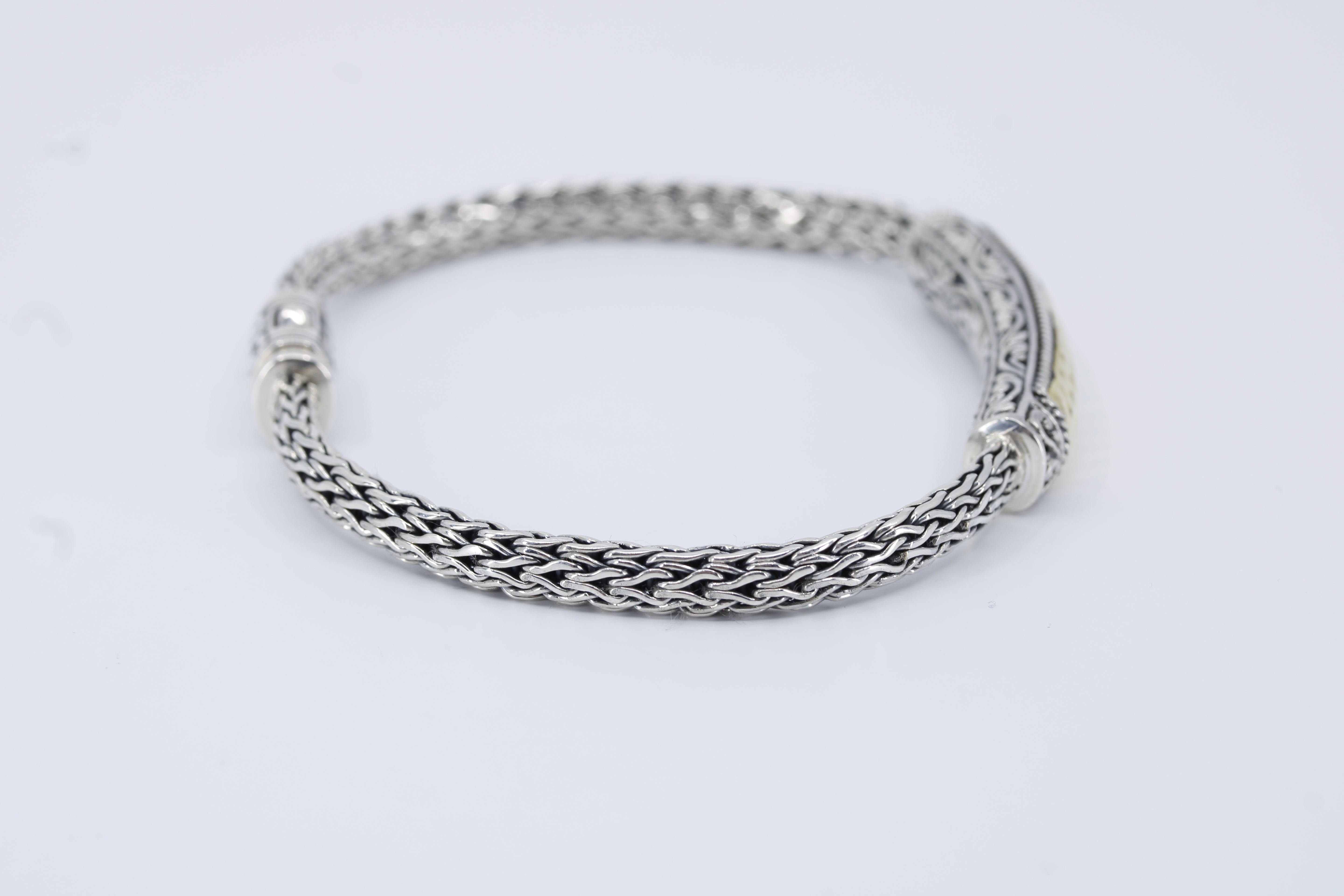 Casa Bali Hammered Station Bracelet with 18K Gold