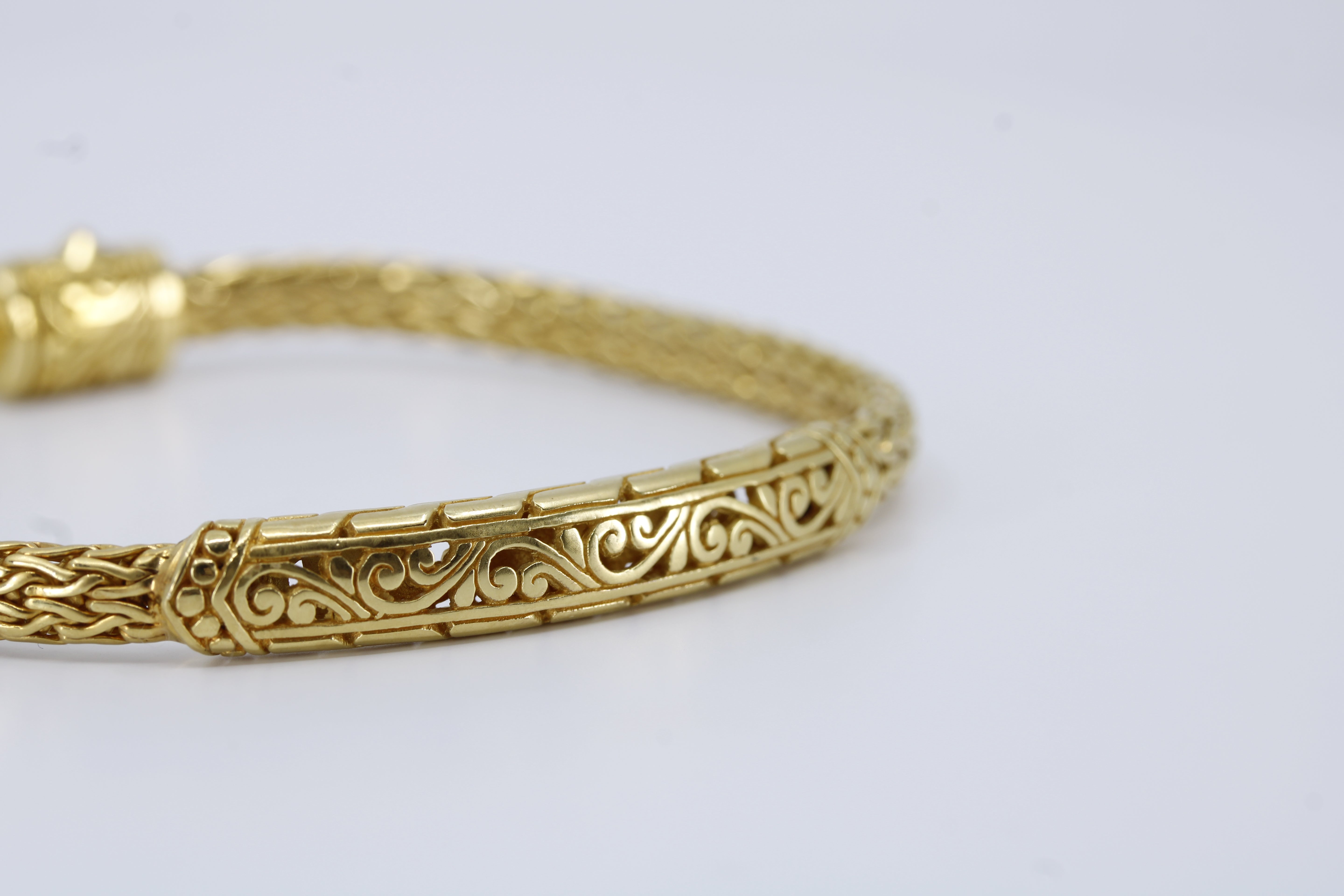 Casa Bali 18K Gold Vermeil Classic Carved Station Bracelet