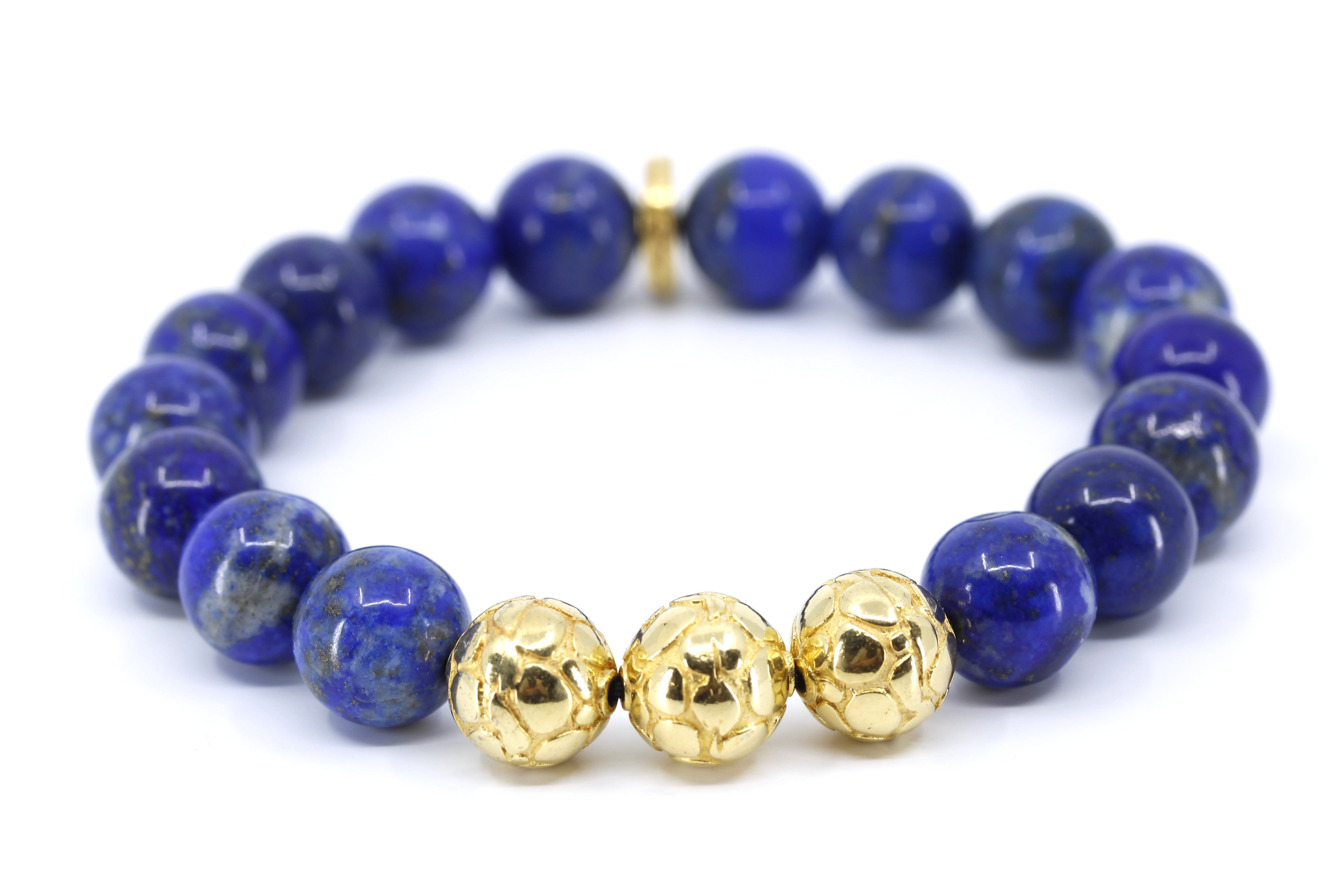 BOND Lapis Triple Bracelet with 18K Gold Vermeil