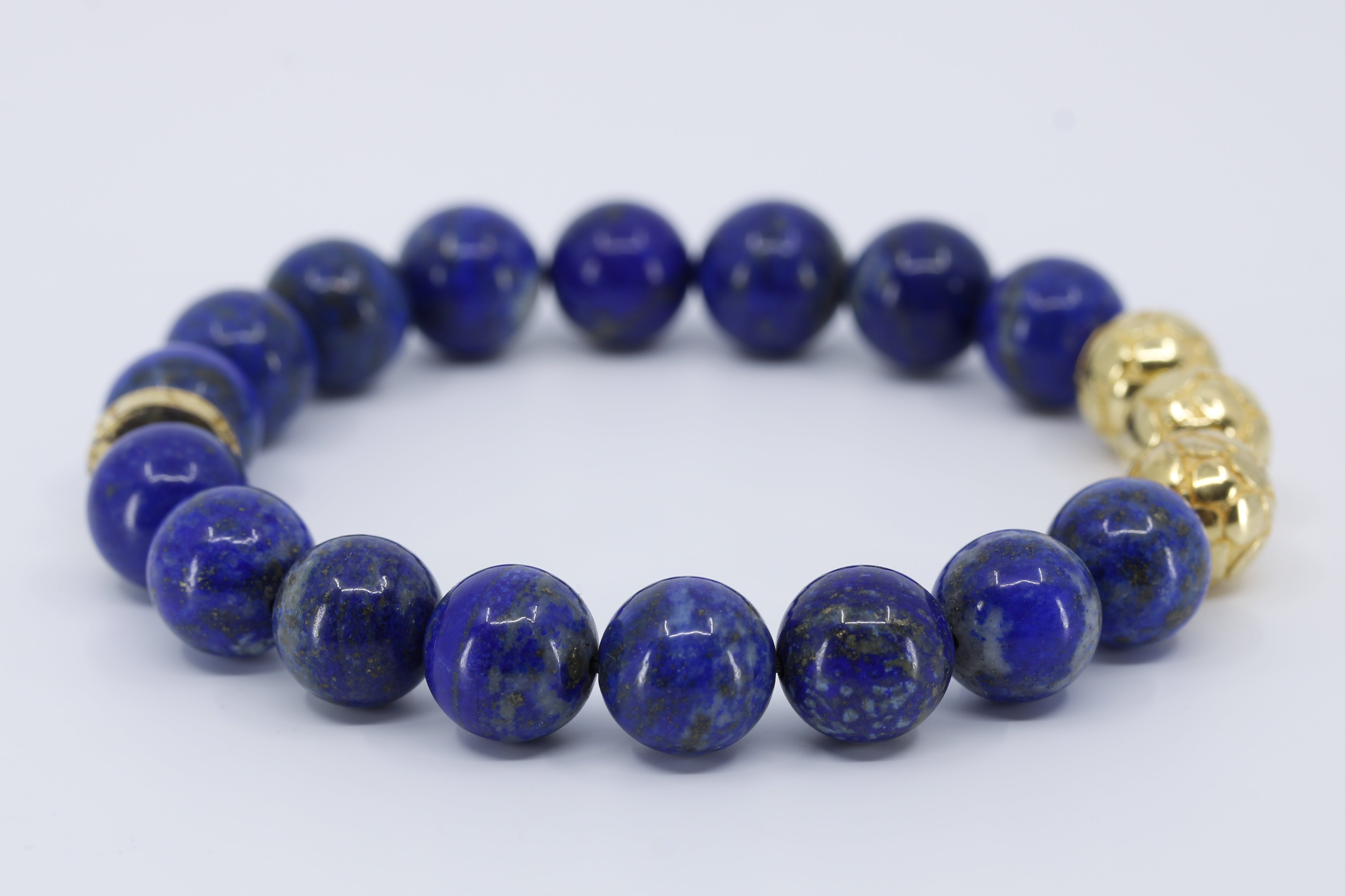 BOND Lapis Triple Bracelet with 18K Gold Vermeil