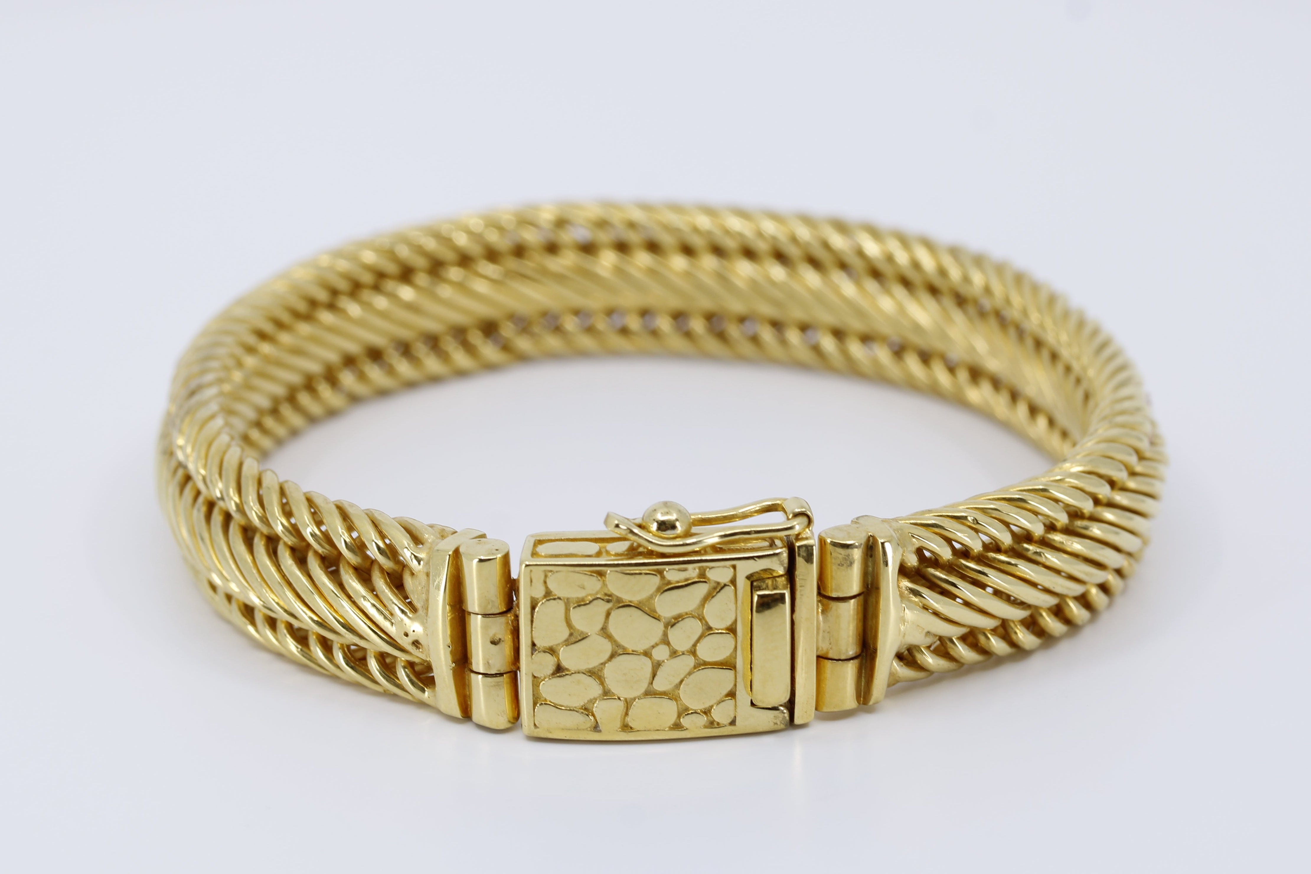 DALILA 18K Gold Vermeil Braided Wheat Link Bracelet