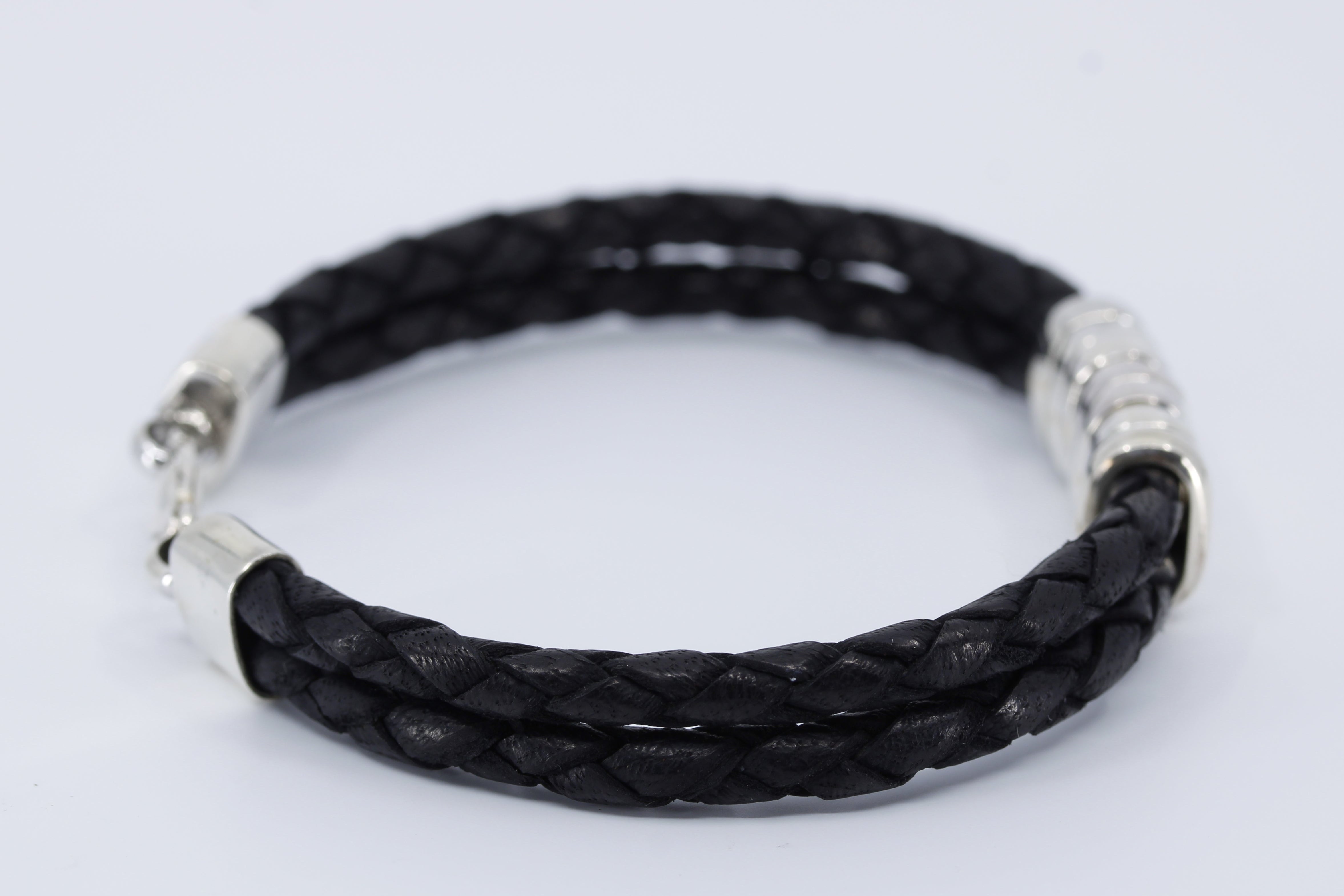 NOVA Braided Leather Bracelet with Station Accent