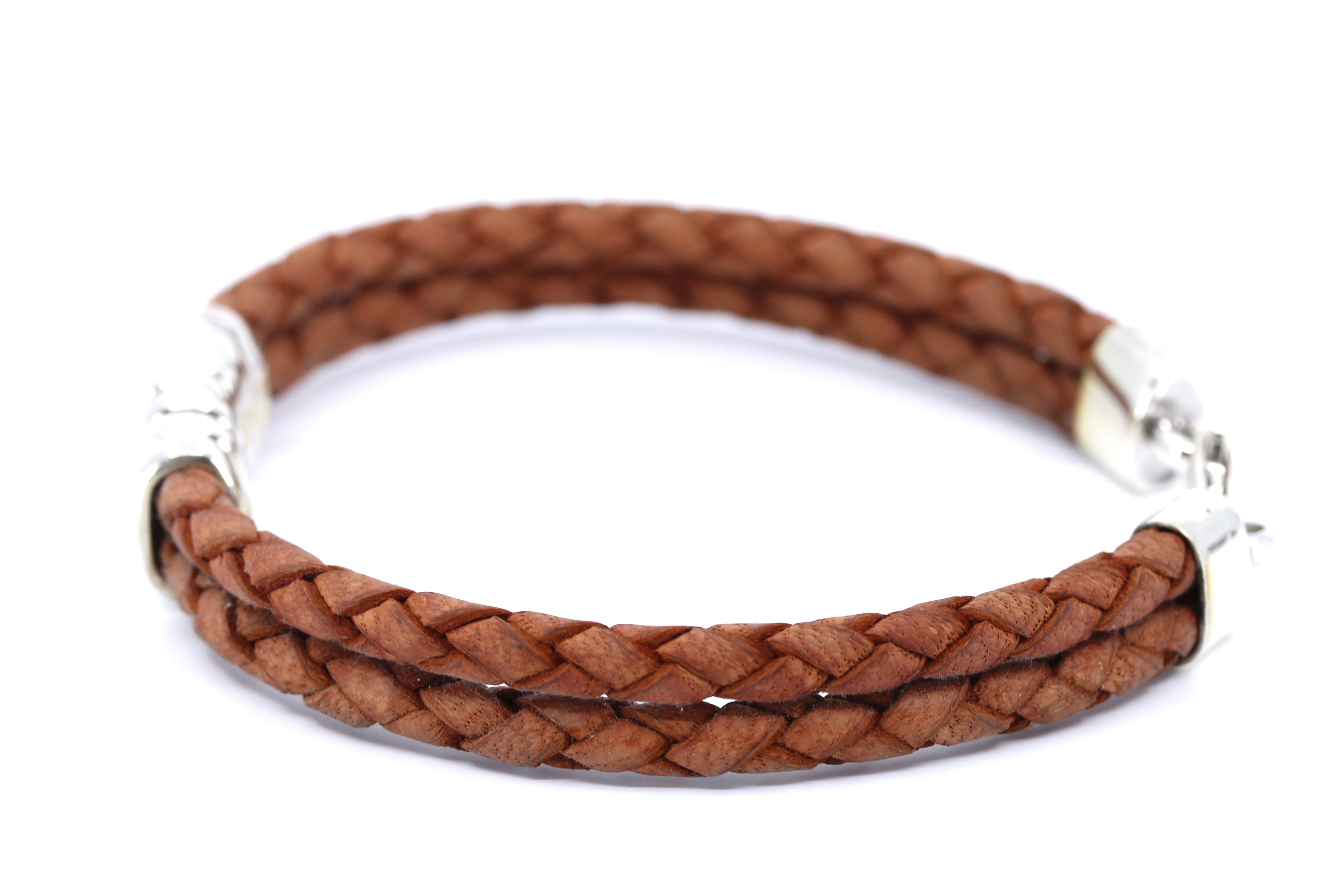 NOVA Braided Leather Bracelet with Station Accent