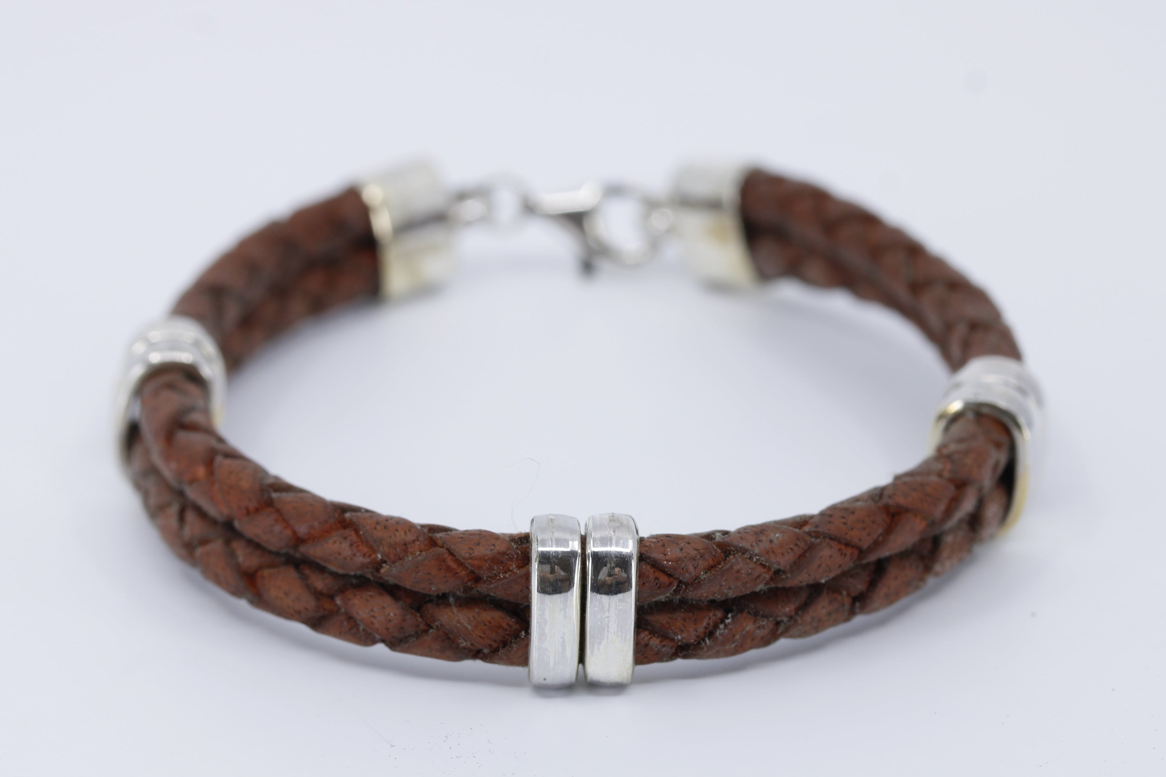 NOVA Braided Leather Bracelet with Accent