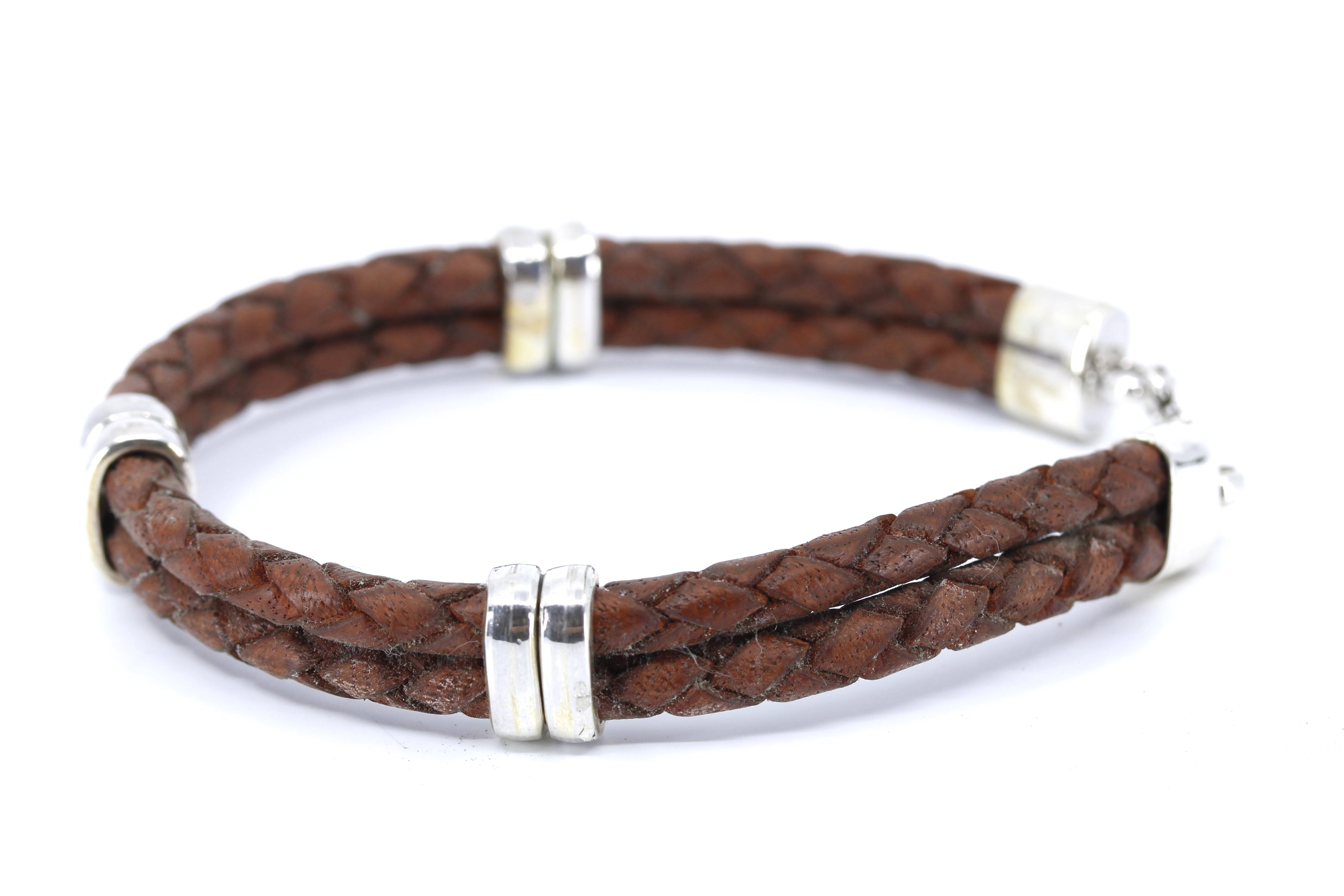 NOVA Braided Leather Bracelet with Accent