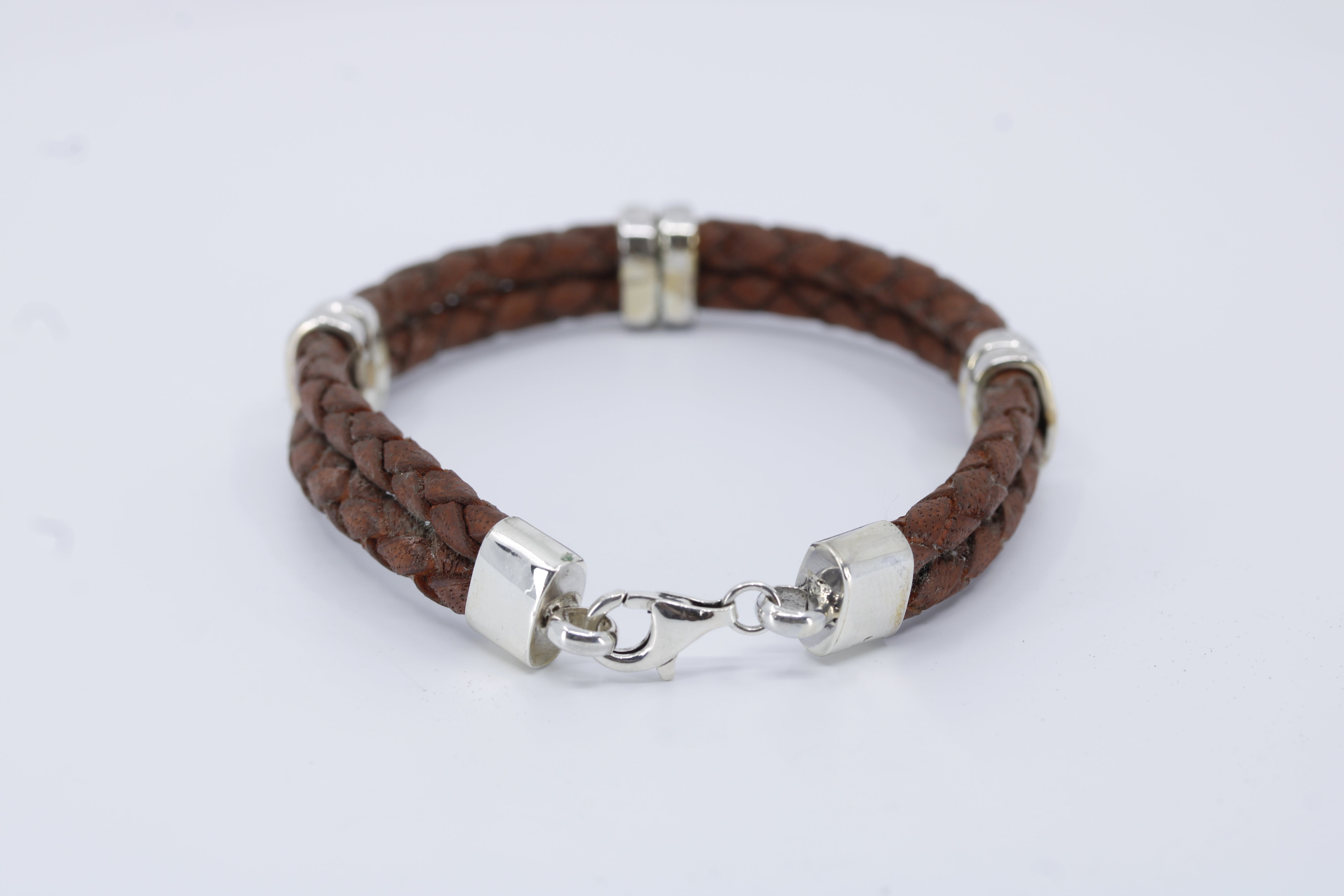 Braided Leather Bracelet with Accent