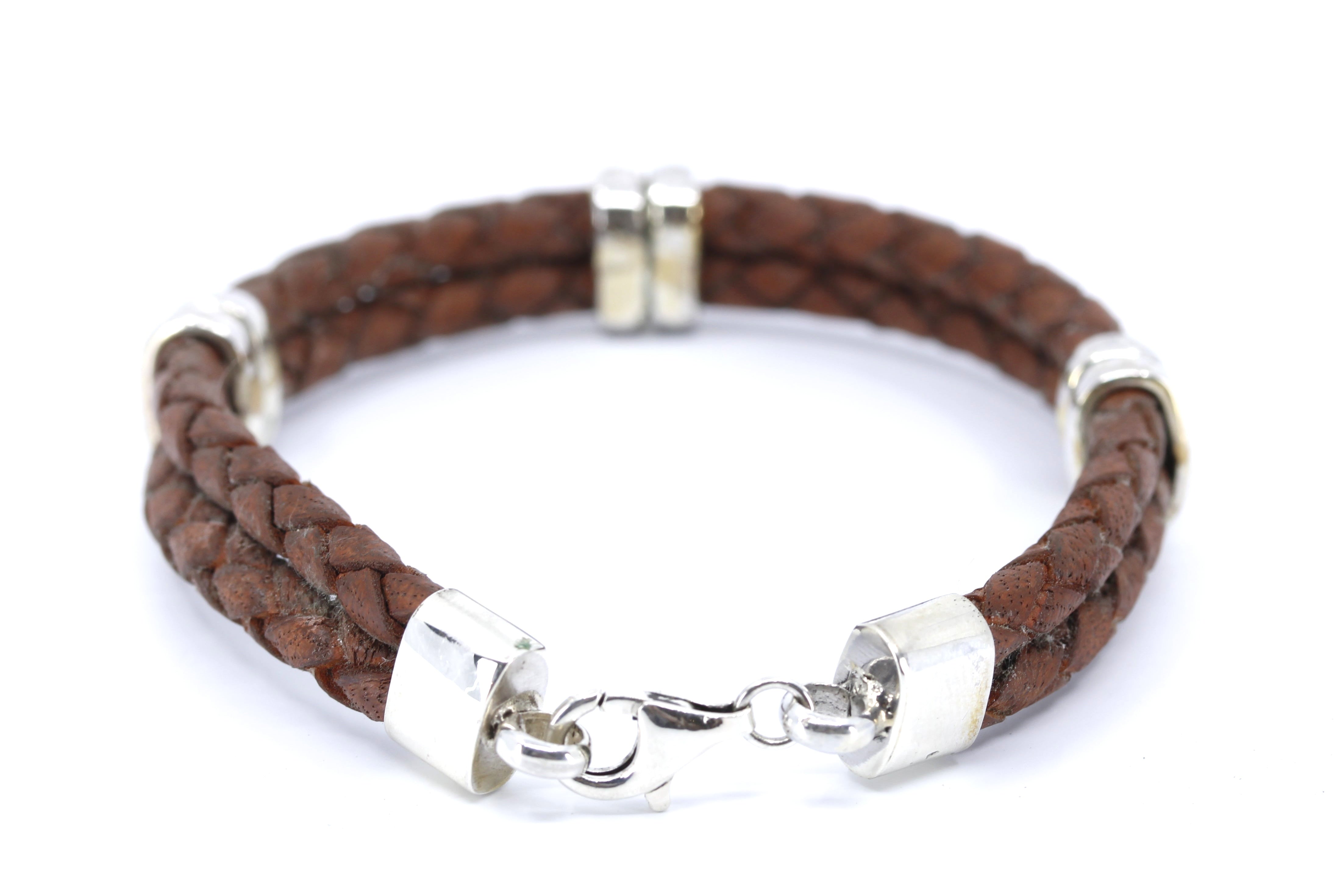 NOVA Braided Leather Bracelet with Accent