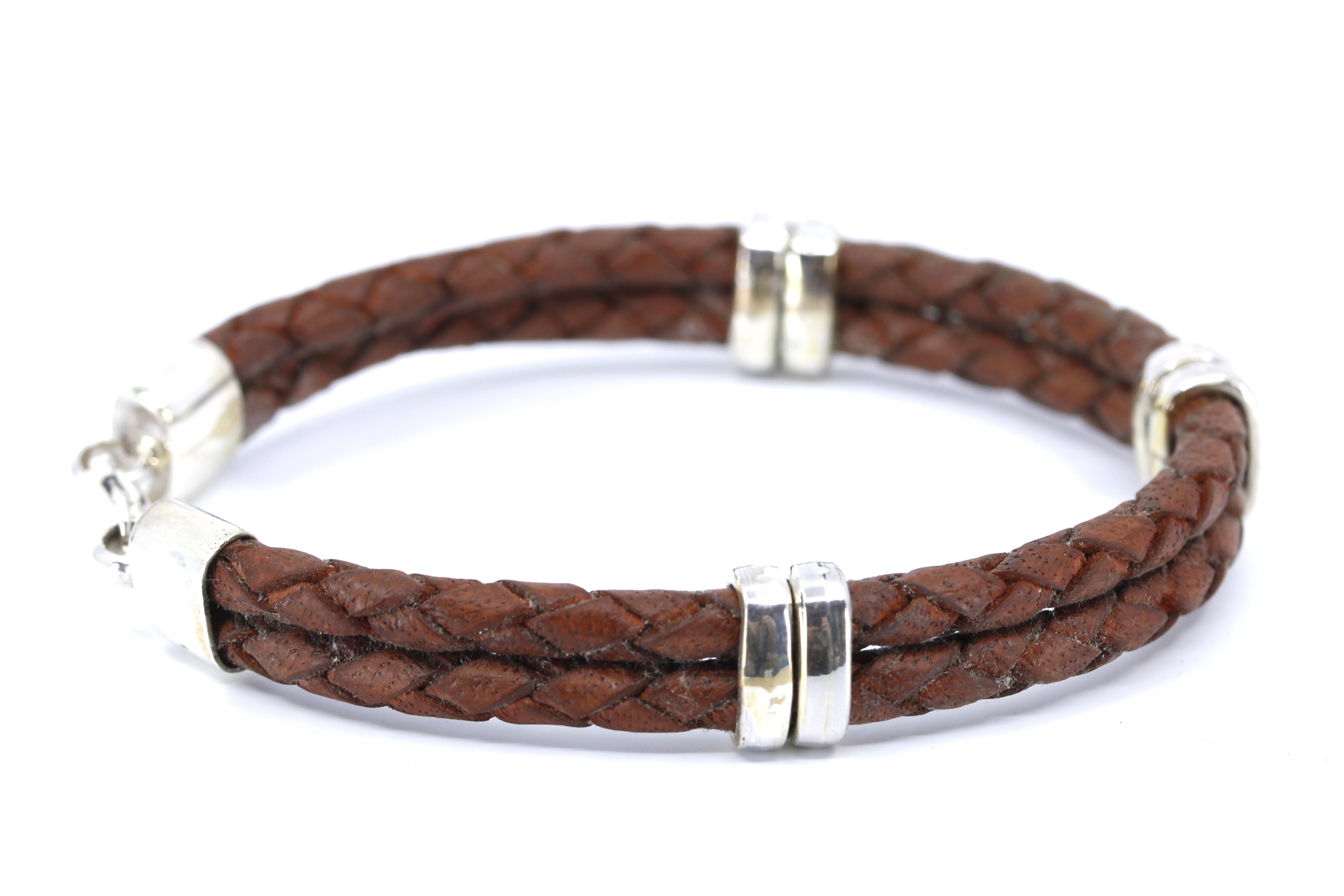 NOVA Braided Leather Bracelet with Accent