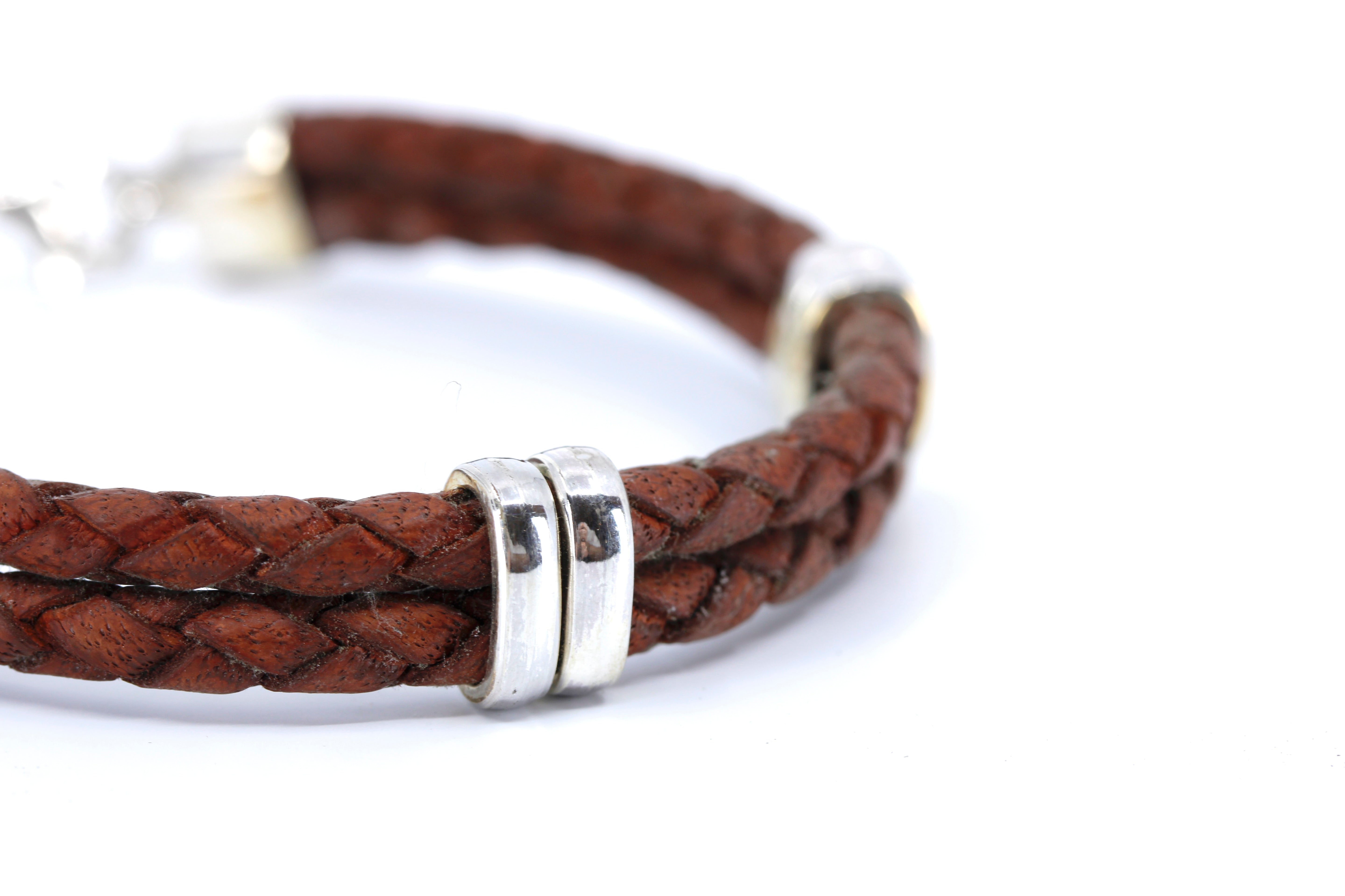 NOVA Braided Leather Bracelet with Accent