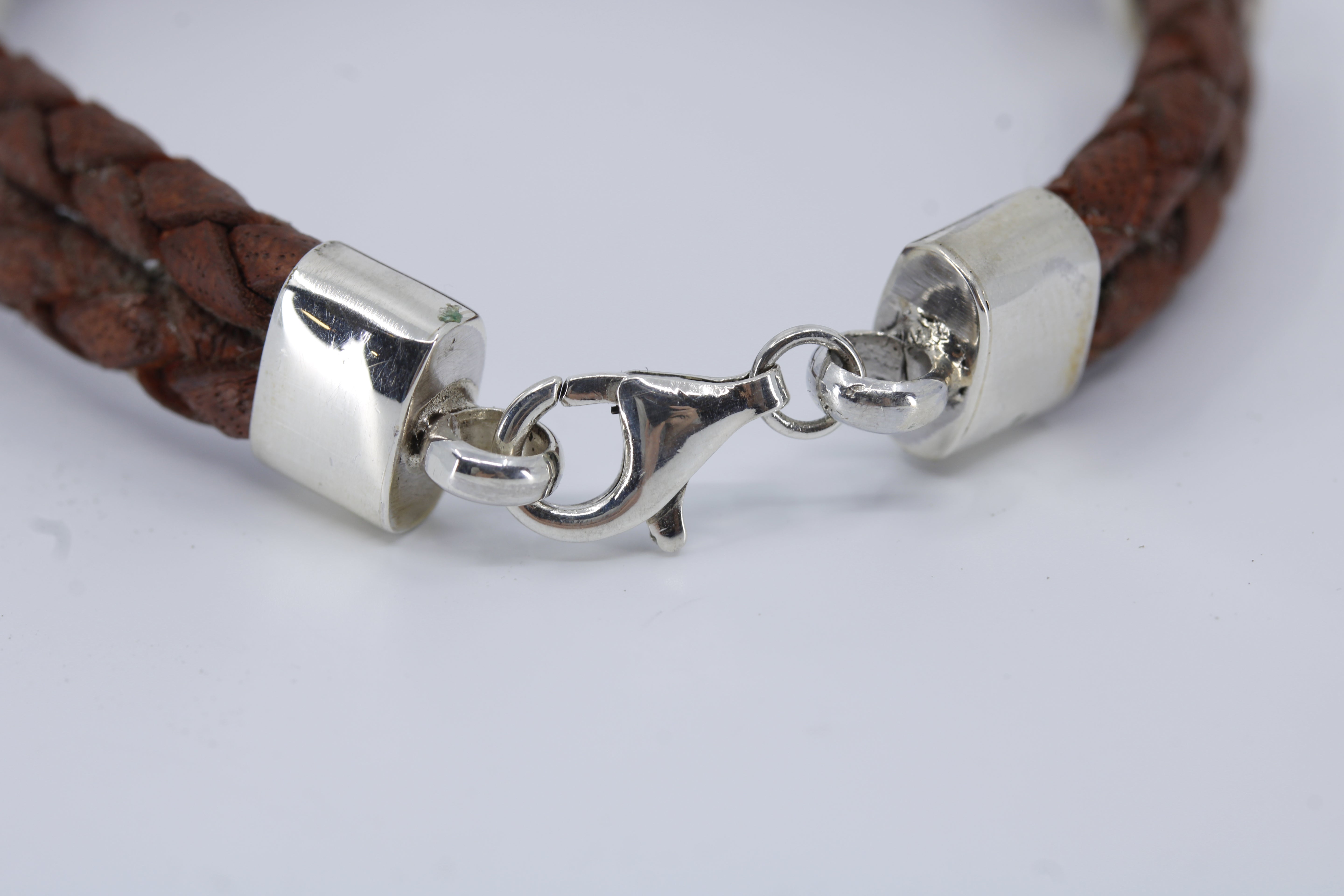 Braided Leather Bracelet with Accent