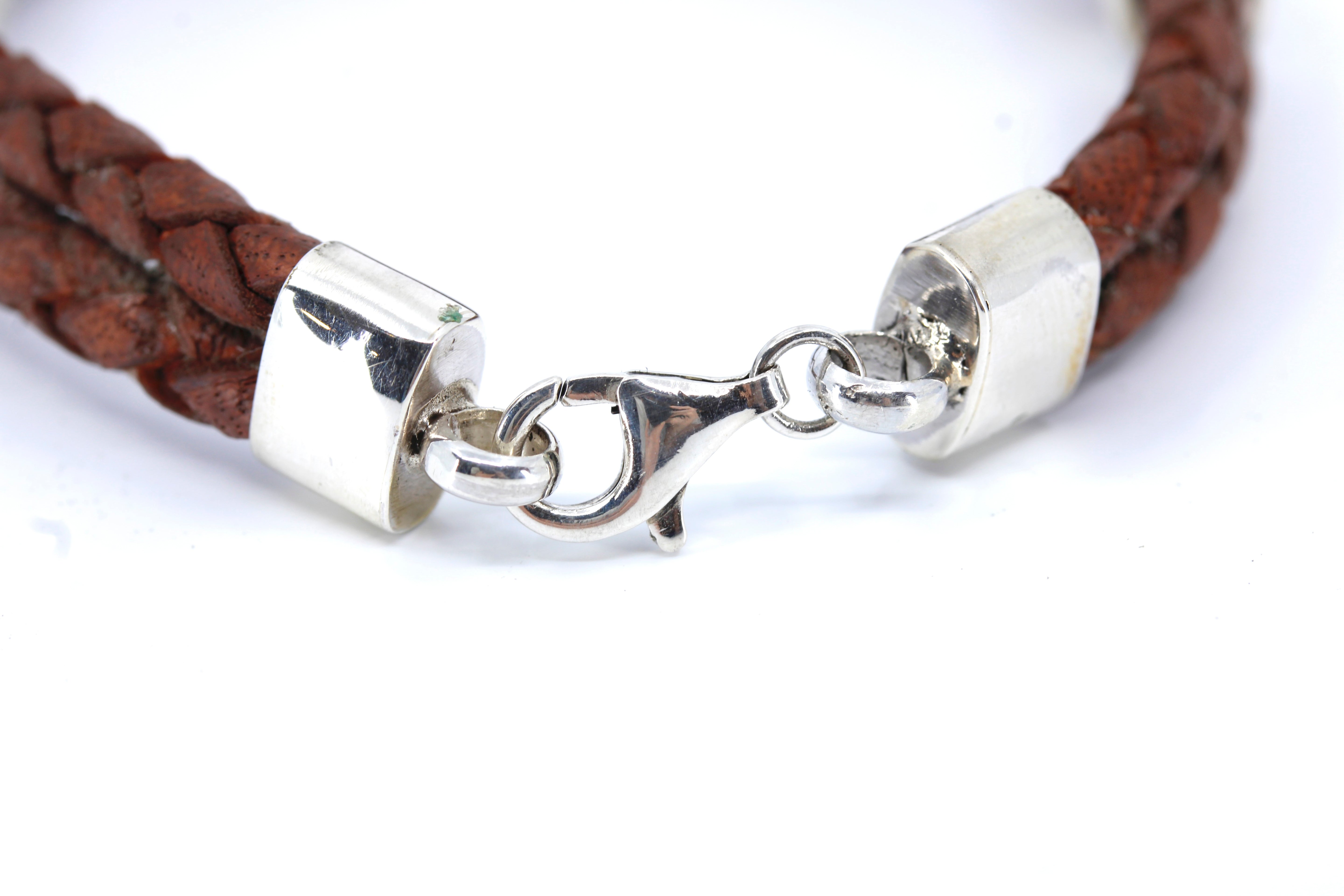 NOVA Braided Leather Bracelet with Accent