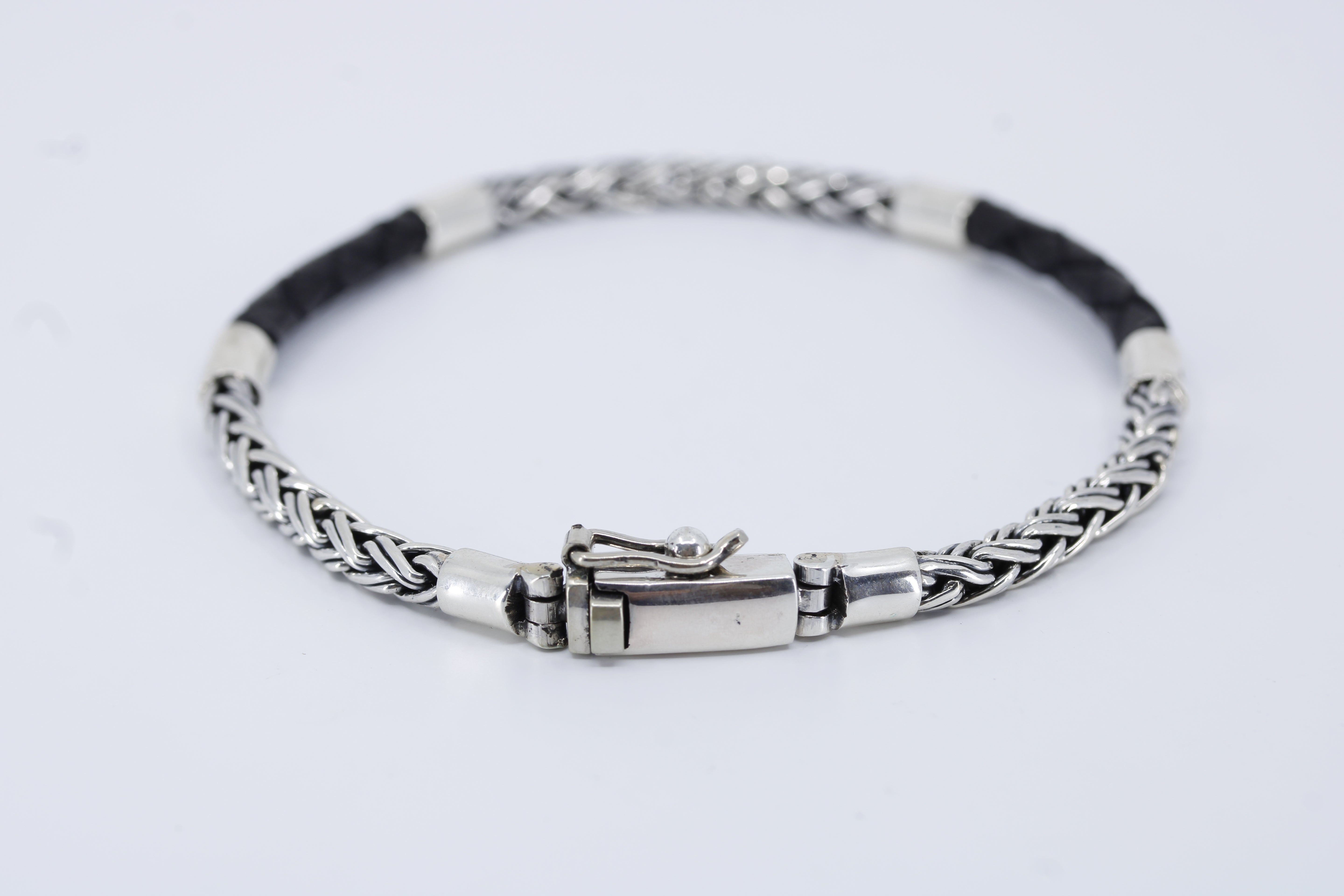 Casa Bali Braided Chain & Leather Bracelet