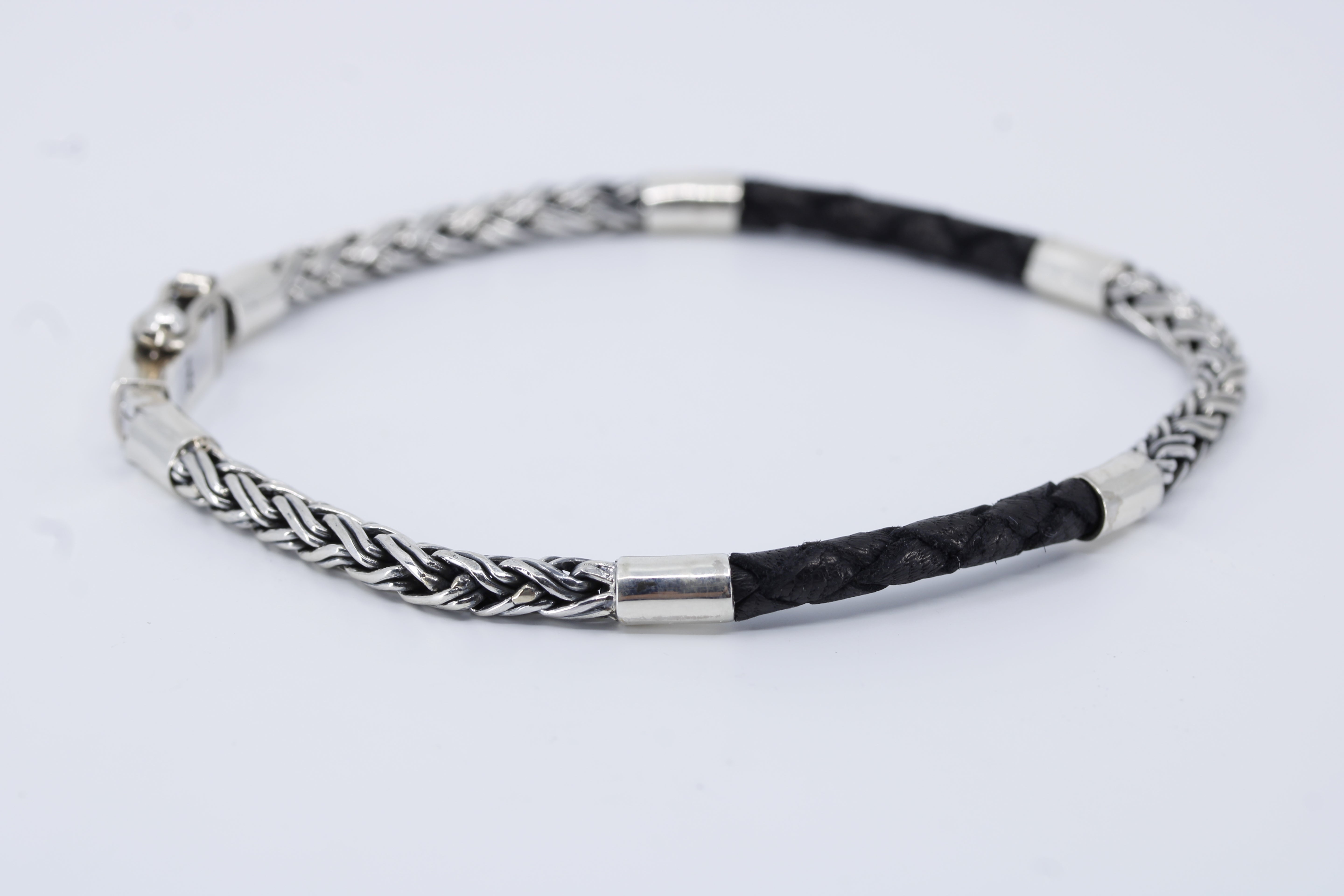 Casa Bali Braided Chain & Leather Bracelet
