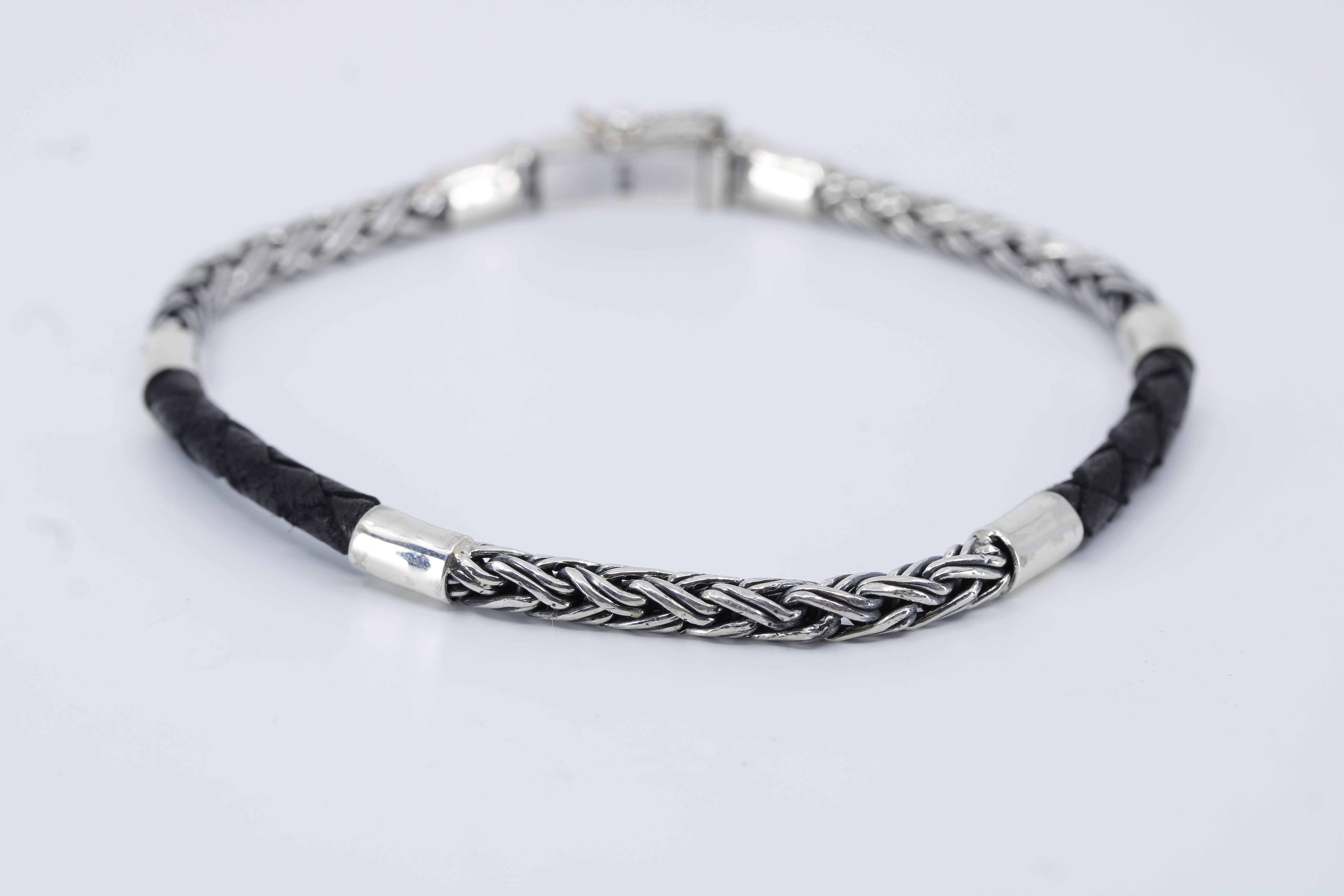 Casa Bali Braided Chain & Leather Bracelet