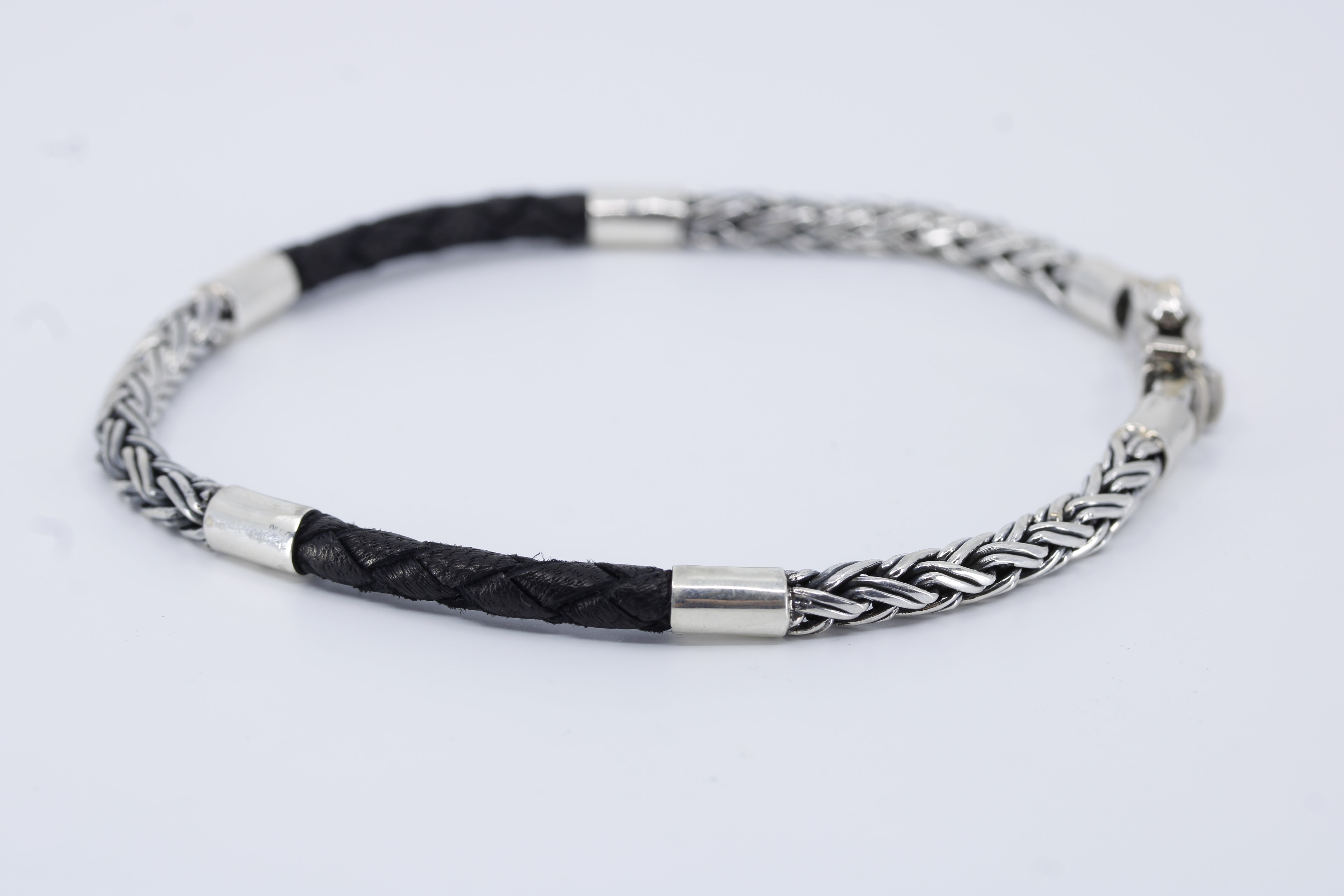 Casa Bali Braided Chain & Leather Bracelet