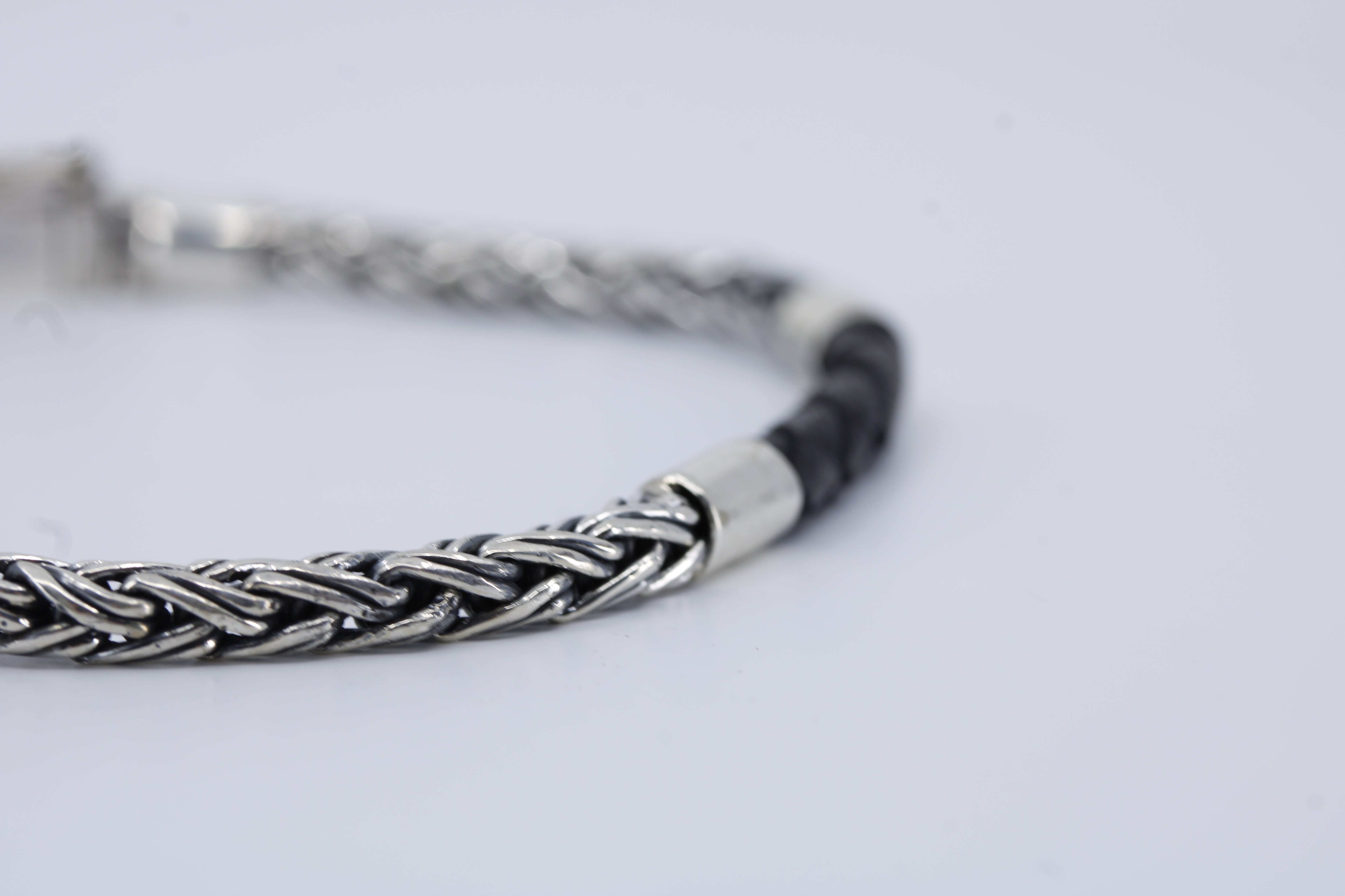 Casa Bali Braided Chain & Leather Bracelet