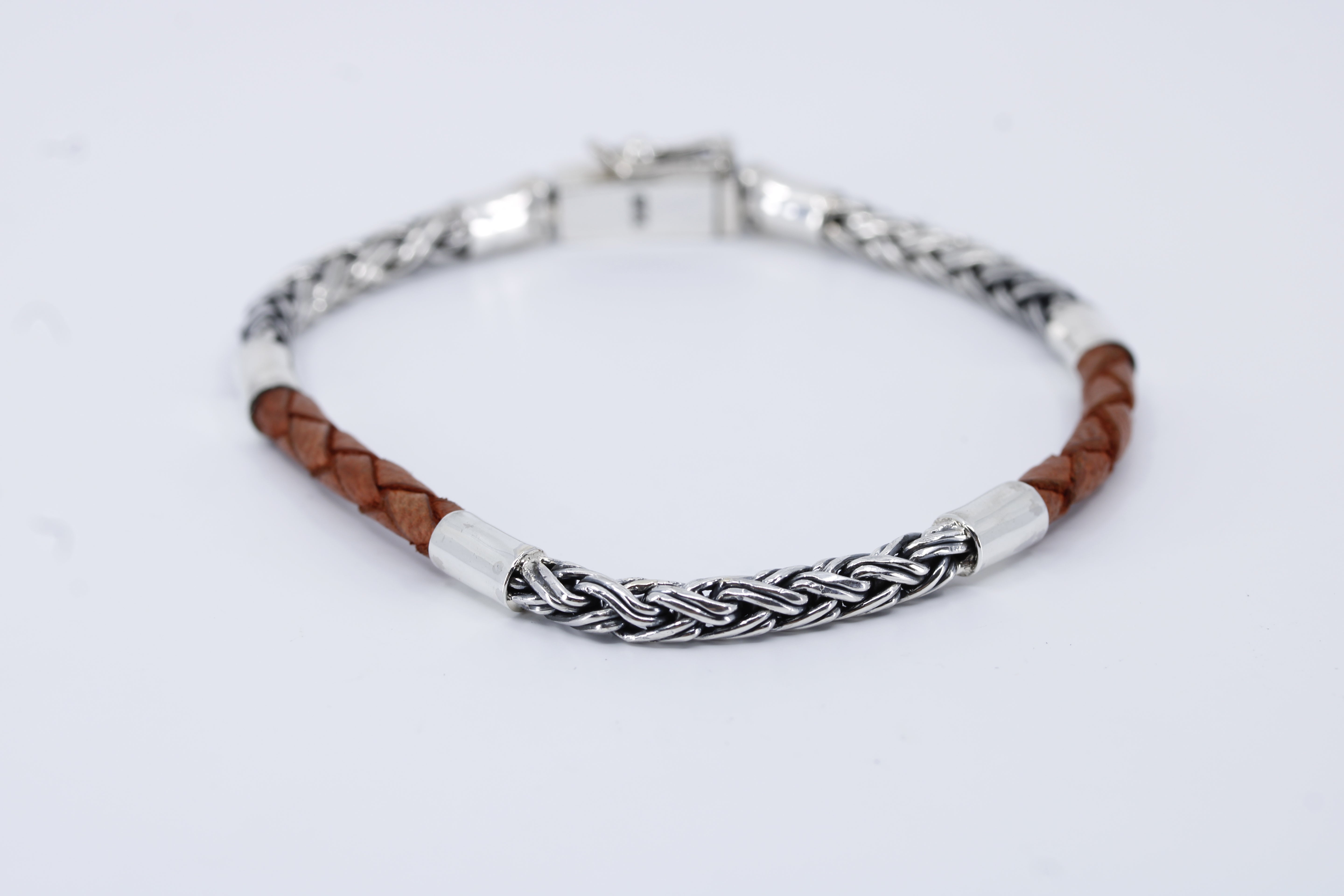 Casa Bali Braided Chain & Leather Bracelet