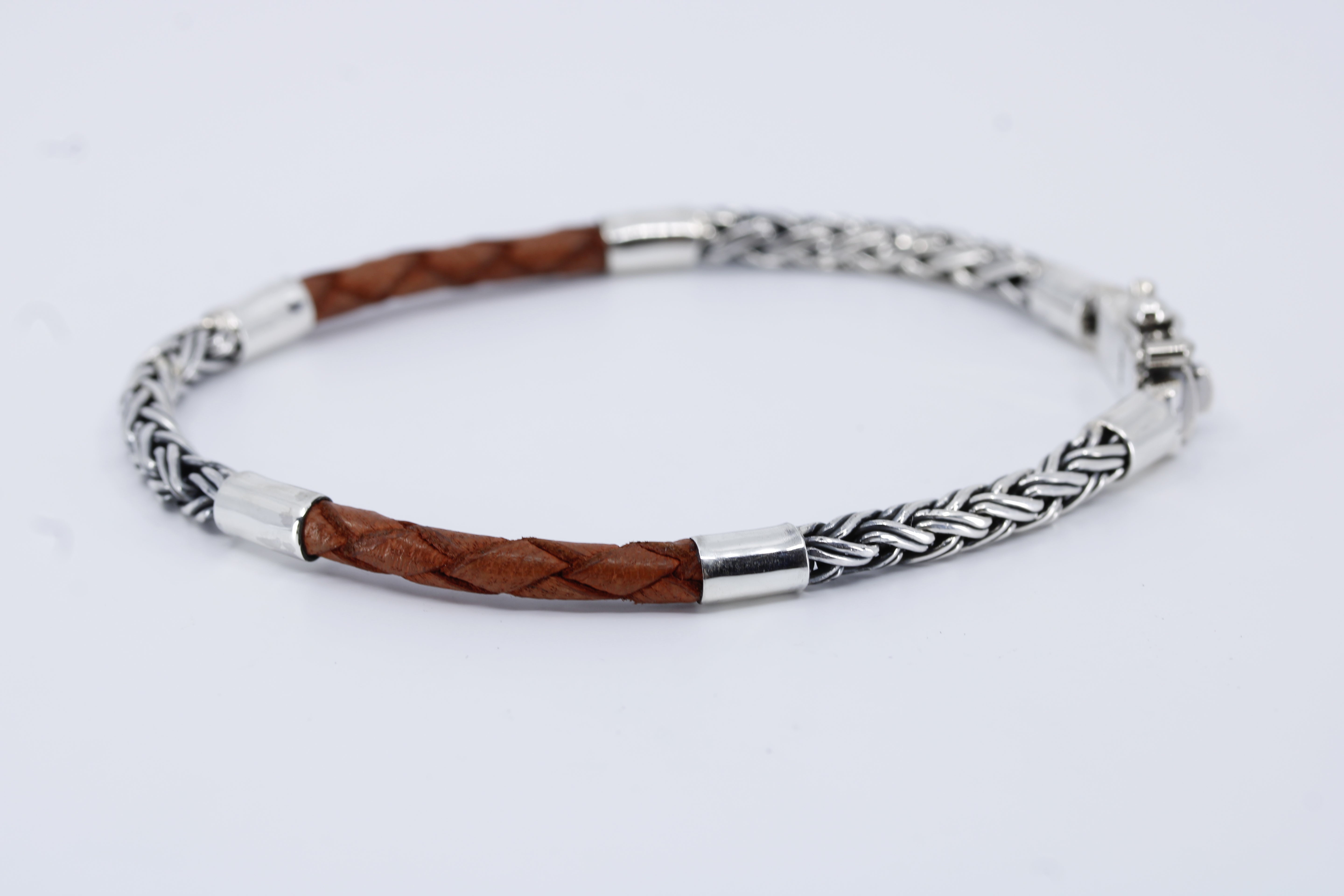 Casa Bali Braided Chain & Leather Bracelet