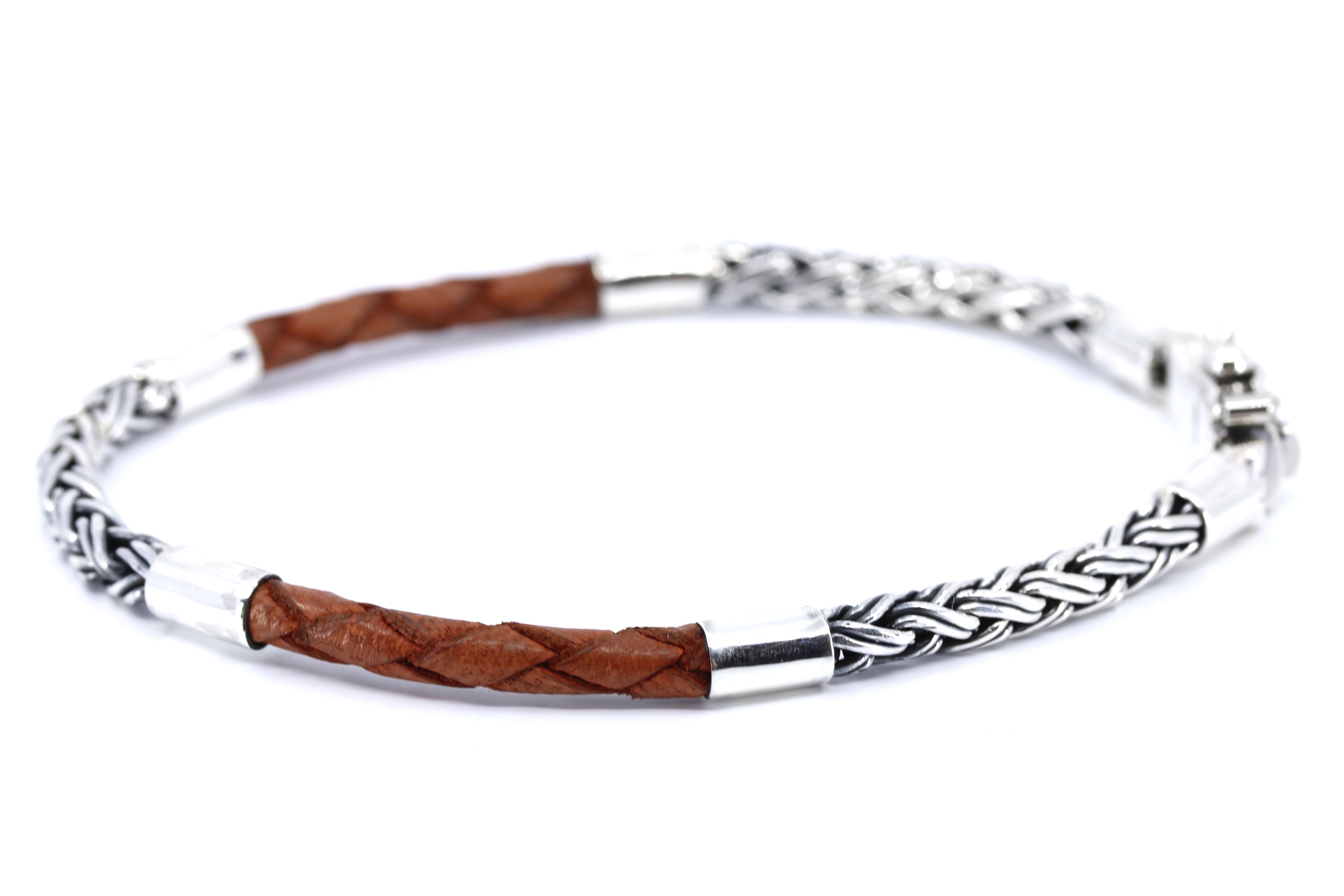 NOVA Braided Chain & Leather Bracelet