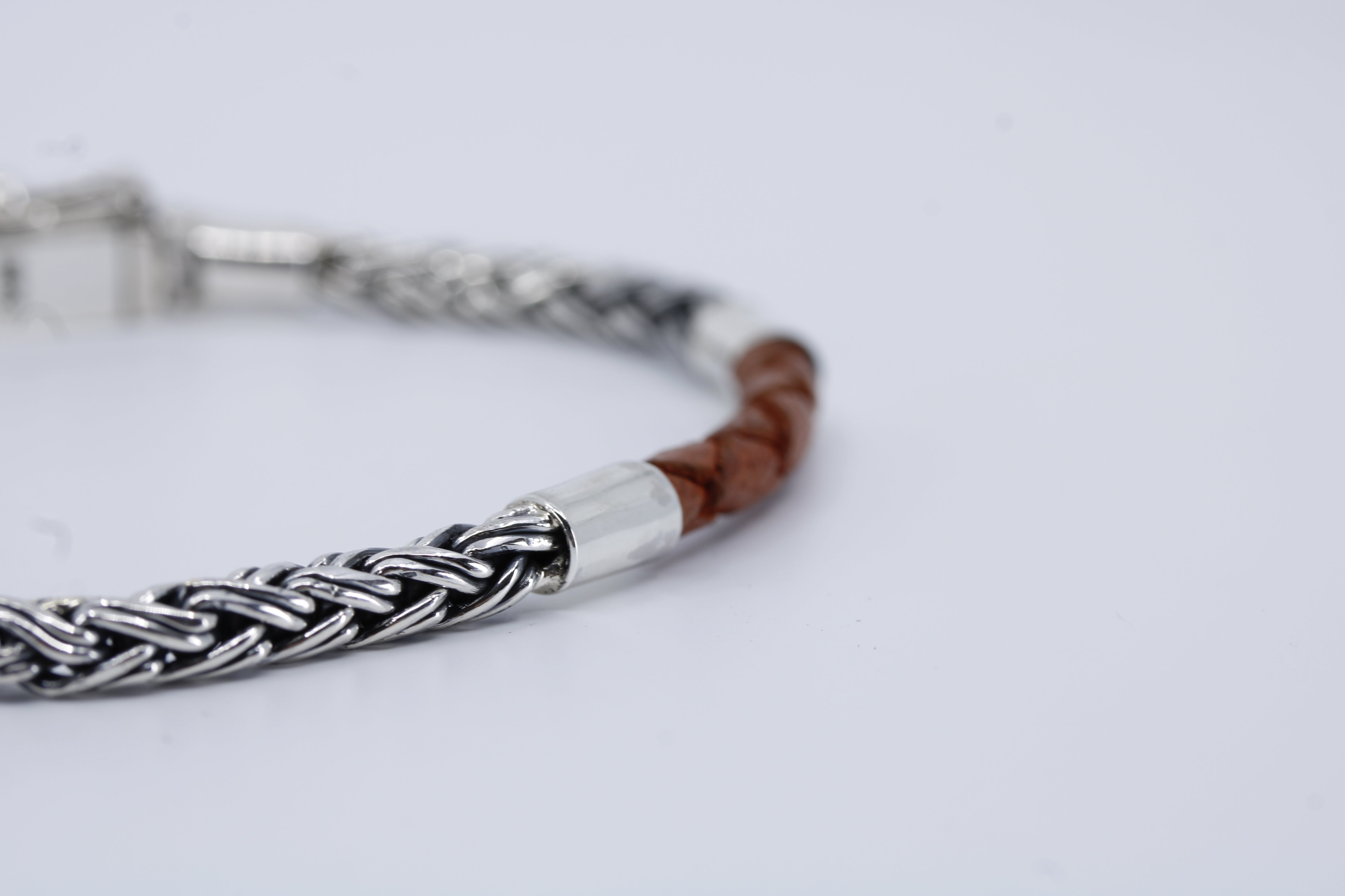 Casa Bali Braided Chain & Leather Bracelet