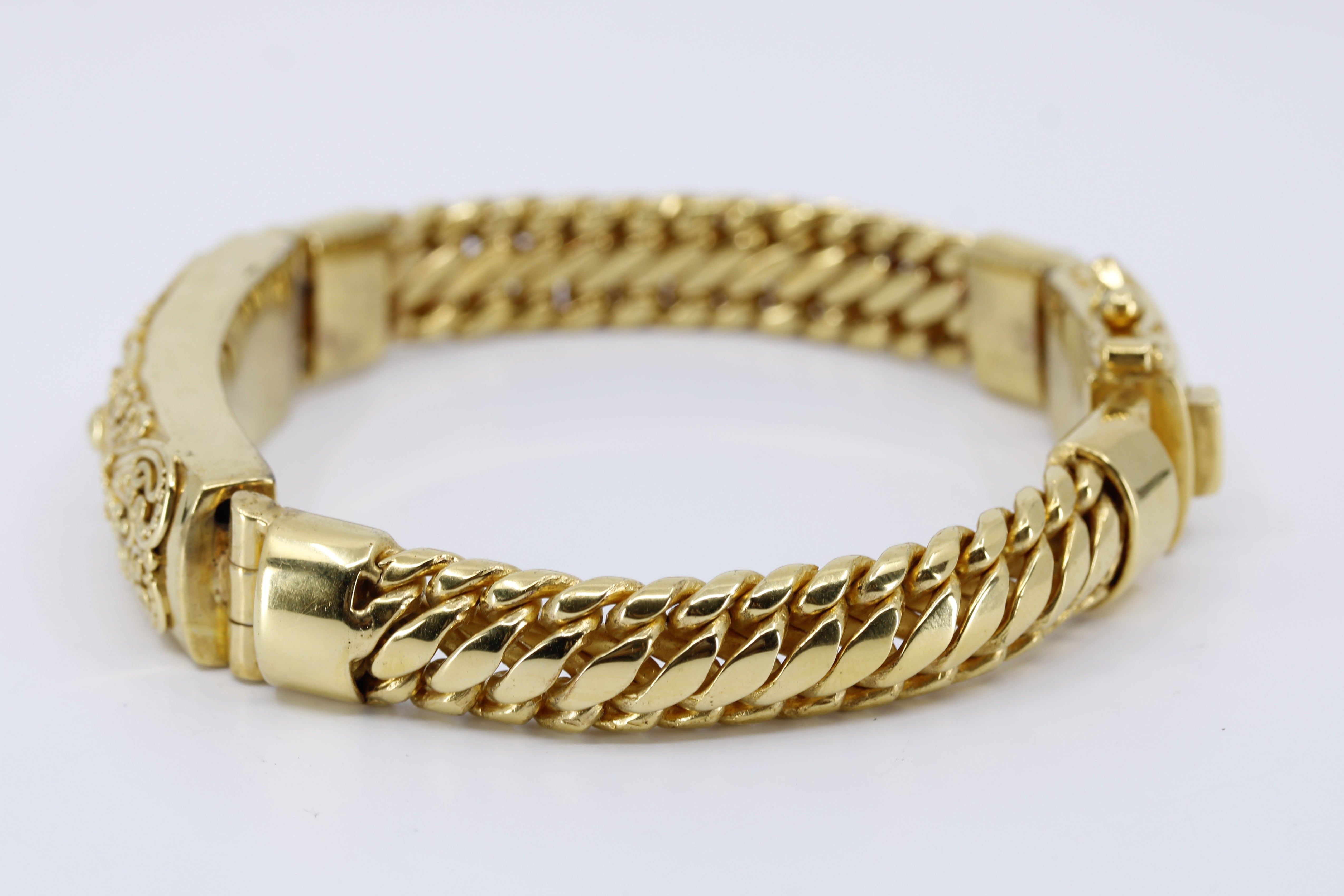 SREYA 18K Gold Vermeil Woven Chain Bar Bracelet