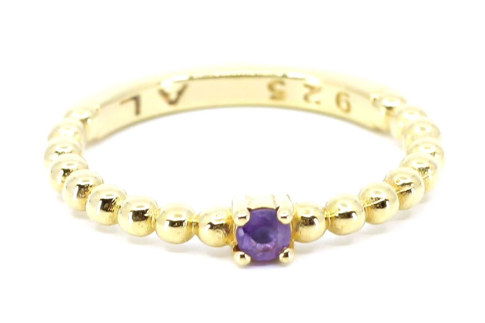 ASCENT Beaded Gemstone Band Ring with Amethyst