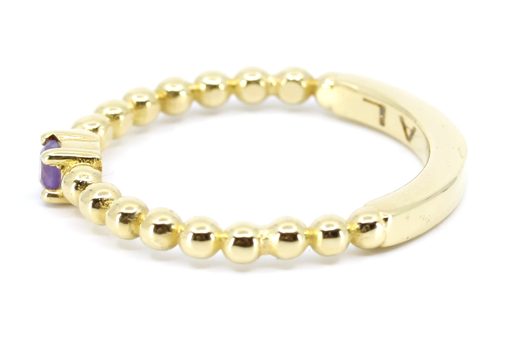 ASCENT Beaded Gemstone Band Ring with Amethyst