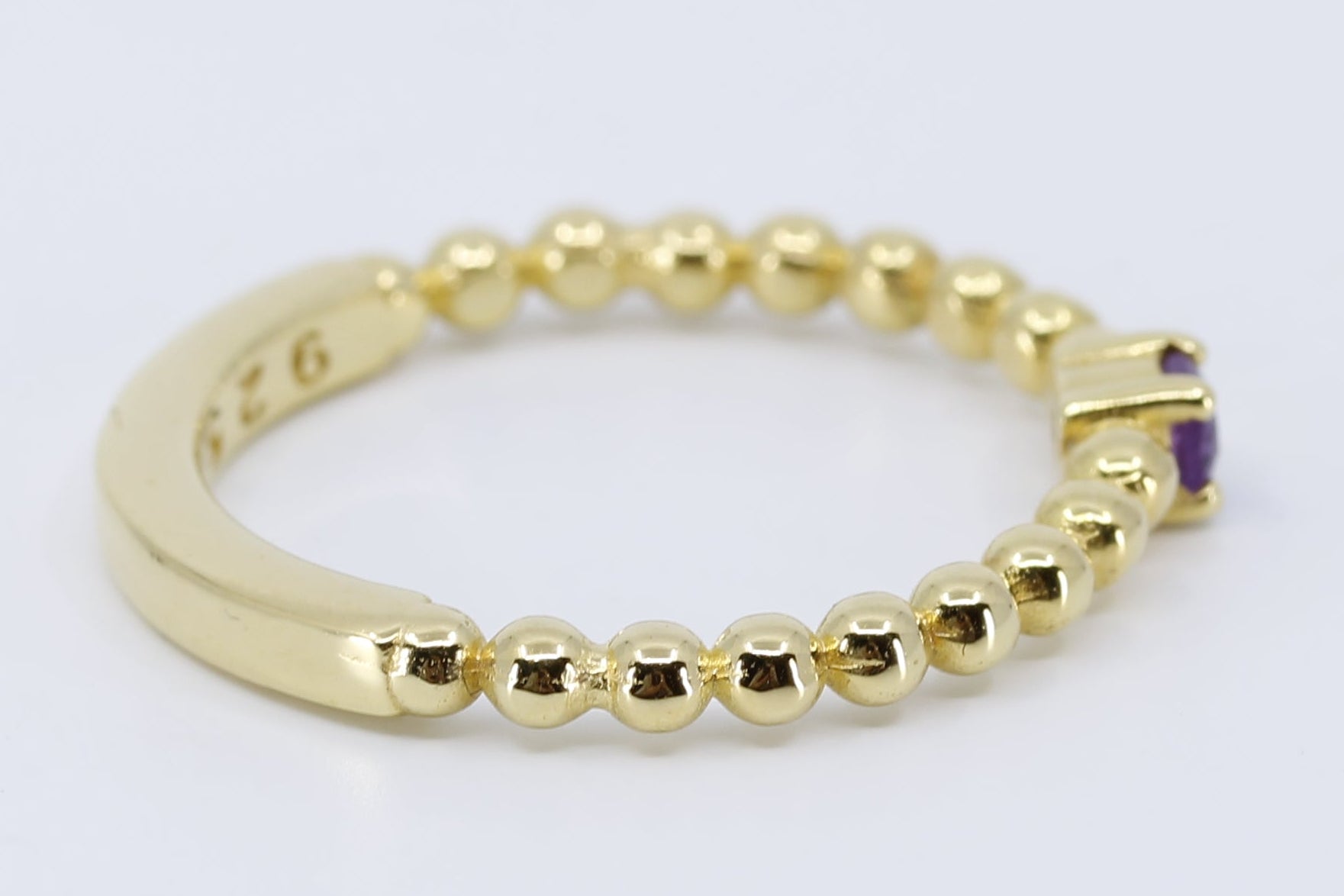 ASCENT Beaded Gemstone Band Ring with Amethyst