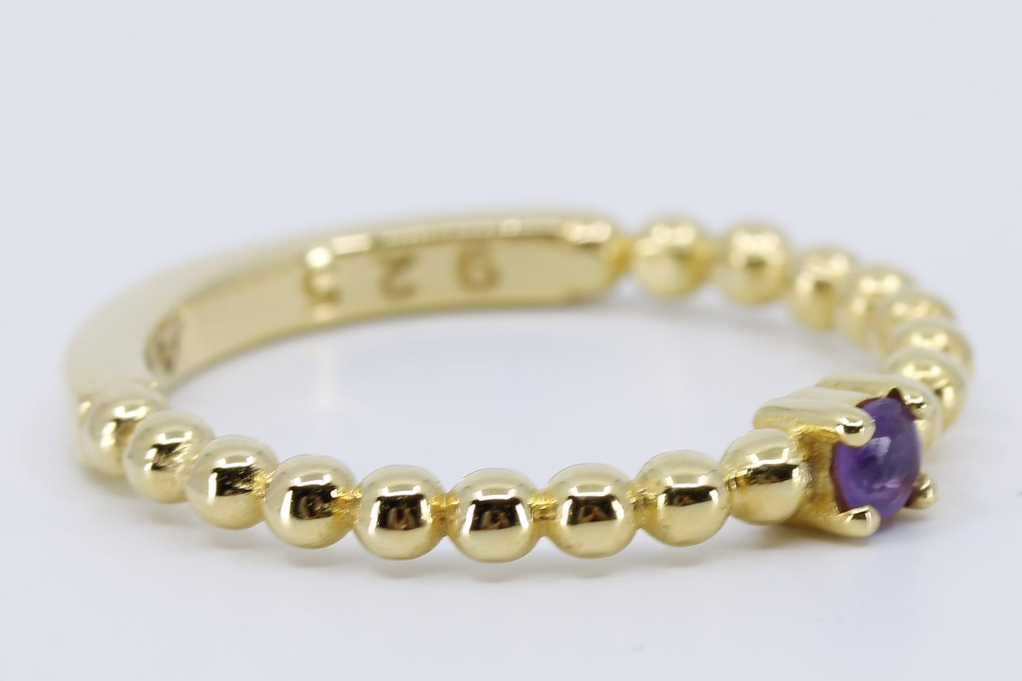 ASCENT Beaded Gemstone Band Ring with Amethyst