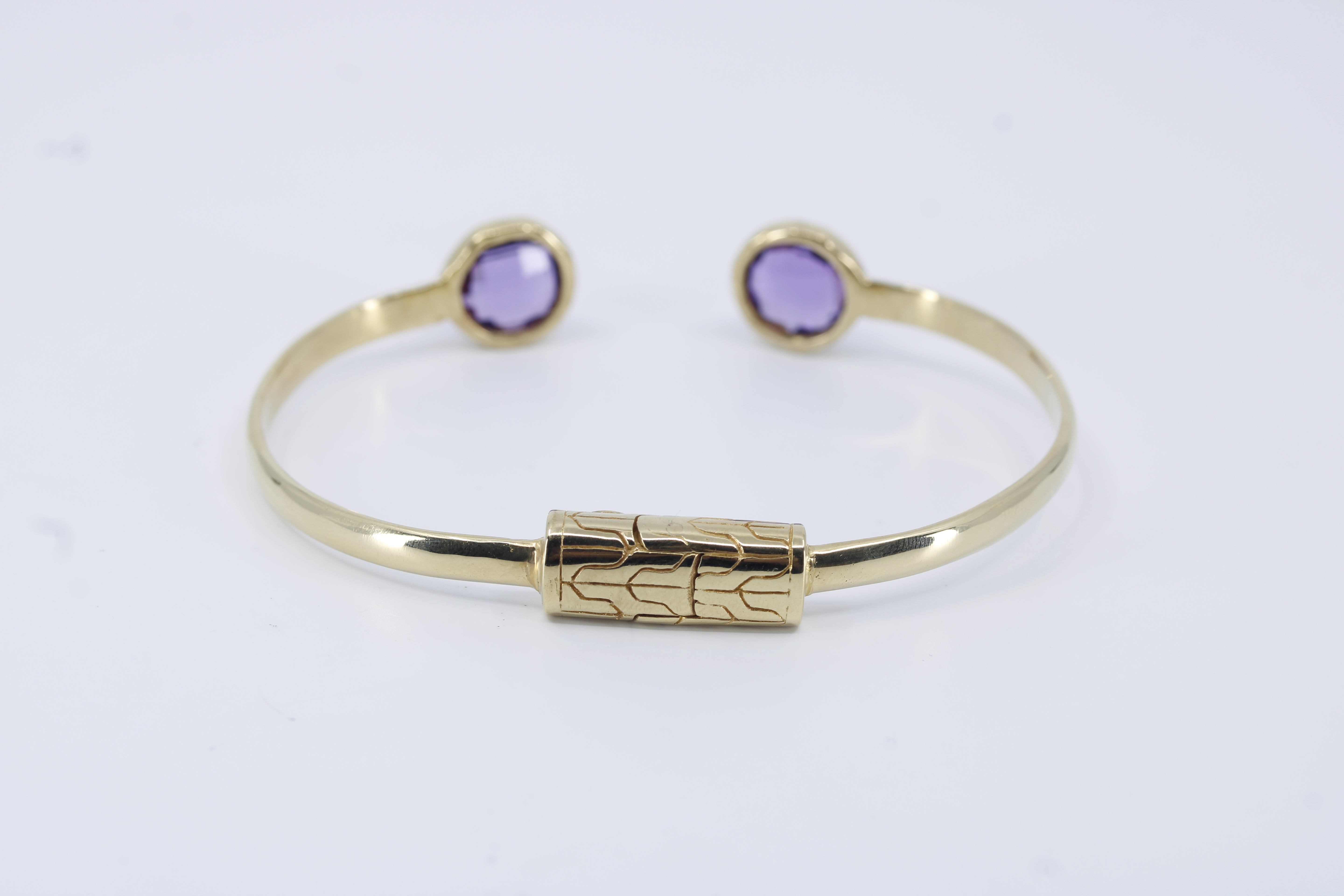 Il Gattopardo 18K Gold Vermeil Open Cuff Bracelet with Amethyst