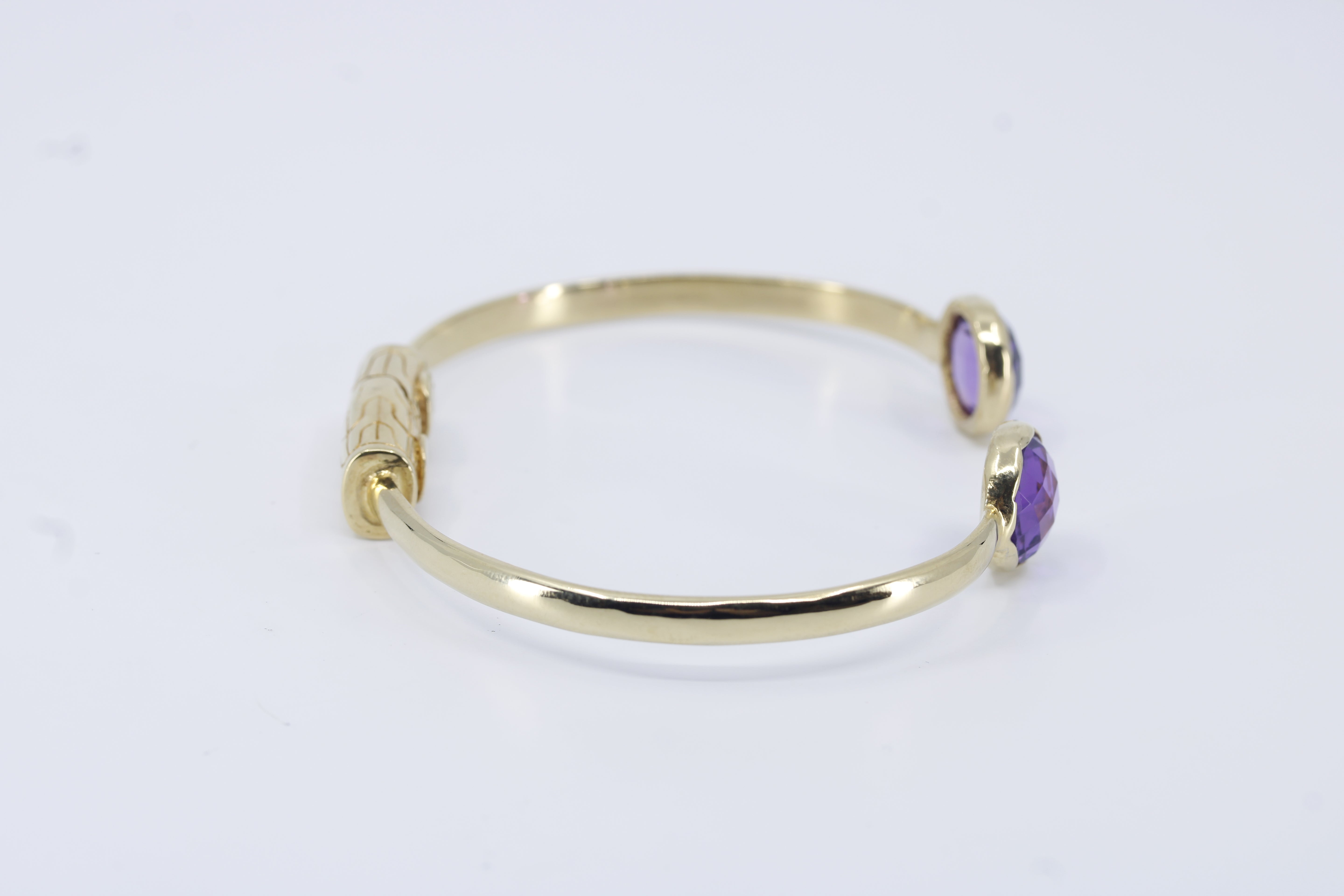 Il Gattopardo 18K Gold Vermeil Open Cuff Bracelet with Amethyst